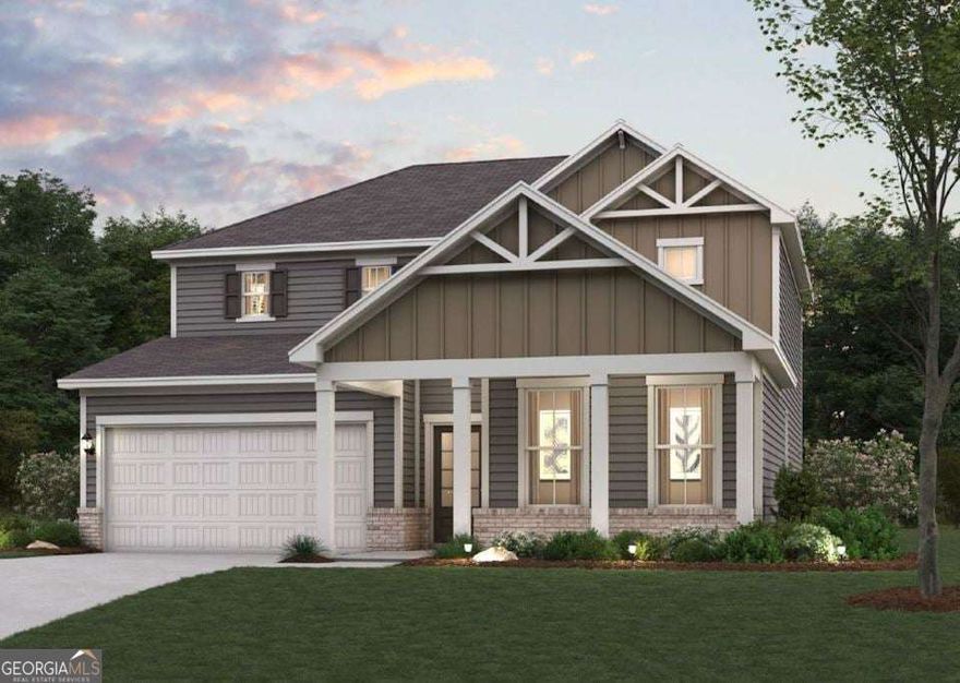 With 4 bedrooms and 3 full bathrooms spread across 2,570 square feet, this home offers plenty of space for comfortable living. Step inside to discover a modern open concept layout, perfect for entertaining friends and family. The main level boasts a guest bedroom with a full bath and a private office, providing convenience and privacy for guests or family. The kitchen is a chef's dream, with sleek white cabinets and elegant granite countertops providing both style and functionality. The large kitchen island is open to your dining and family room space. Upstairs, you'll find two additional guest bedrooms. All generously sized. The upstairs space also features an open loft area. Perfect for a media space, kids play area, home office, or more! The primary suite is oversized and a perfect place to relax after a long days work. Large walk in closet is sure to impress.    Home currently under construction. Pictures are of completed similar home.   Any and all Financial Offerings are tied with use of Inspire Home Loans