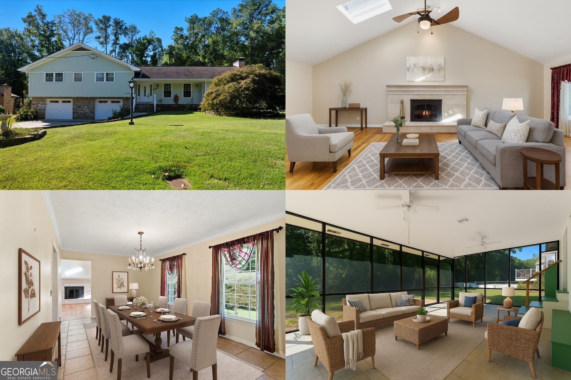 Welcome home to your peaceful retreat! Imagine stepping into a life of comfort, space, and cherished memories in a highly-desired, established, and wonderfully quiet neighborhood. This isn't just a house; it's the backdrop for your next chapter, offering a sprawling splitlevel design where every square foot has a purpose. Your journey begins in the stately foyer, which flows effortlessly into the formal dining area-perfect for hosting holiday dinners-and a magnificent, sun-drenched living room. Here, soaring vaulted ceilings frame a massive, hearth-stone fireplace, ready to cast a warm, unforgettable glow over your cozy evenings. Extend your living space outdoors onto the lovely enclosed porch, a serene spot for your morning coffee or evening reading, overlooking a generous backyard crowned with lush, healthy sod. For the hobbyist or storage enthusiast, a substantial outbuilding/shed awaits, complete with a roll-up door and full power-a space limited only by your imagination! The heart of the home, the kitchen, is a chef's delight, boasting extensive cabinetry and sleek stainless steel appliances, all just steps from the main level's convenient half bath. Ascend the stairs to your private sanctuary. The upper level features four peaceful bedrooms and two full baths, all accented by warm hardwood floors that whisper of classic elegance. The primary suite is your luxurious escape: a truly vast space with a huge walk-in closet and a discreet, full-sized laundry closet-making wash days a breeze. The lower level unveils an incredible amount of flexible living space, anchored by a relaxed loft/media area. Beyond that lies a colossal bonus room with open shelving, presenting a fantastic opportunity to create the ultimate wet bar or stylish kitchenette for epic entertaining! Peace of mind is paramount-and it comes standard here: the Roof, HVAC system, and exterior Siding have all been recently replaced, allowing you to simply move in and start living your dream. Schedule your tour today!