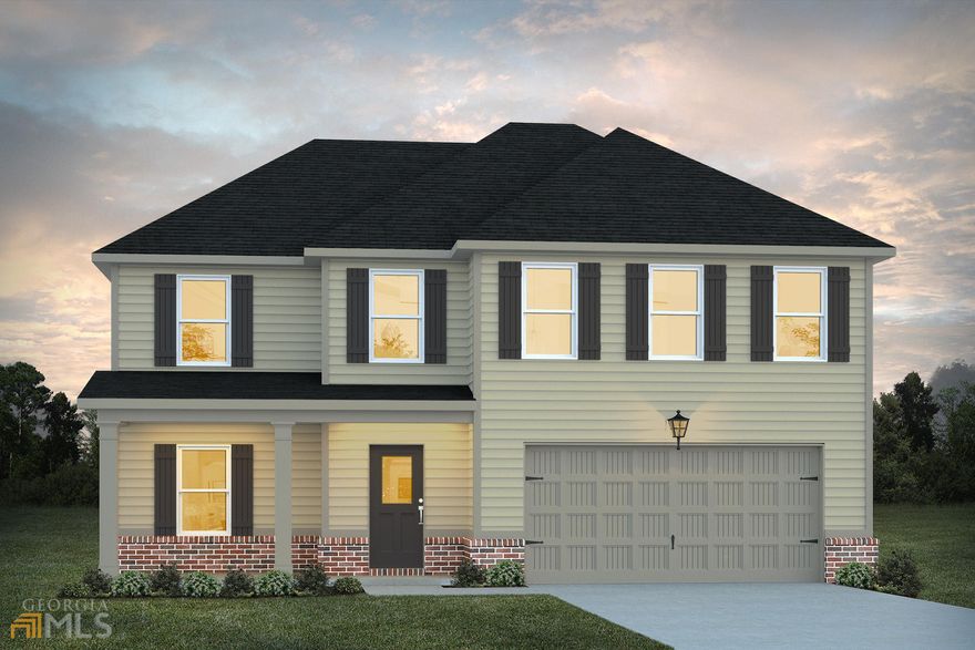 The Tucker is a 4 bedroom, 2.5 bath home with loft area. The open concept design provides a kitchen with an island and walk-in pantry. Spacious family room, perfect for entertaining. Upstairs, 3 secondary bedrooms, a full bathroom in hall and laundry room. Owner's Suite with walk-in closet, master bath with double vanity, and garden tub/shower combo. Lot 88 also includes full house blinds, granite countertops in the kitchen, LED lighting, Smart Home System features, UV air and surface treatment for HVAC, 1-yr Builder's & 10-yr Structural New Home Warranty, & more.