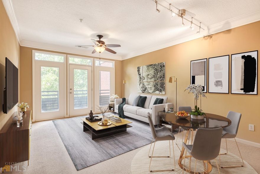 Rare unit with a walkout balcony overlooking Millennium Gate Park. This unit features, updated cabinetry, walkout balcony. This community has a state of the art fitness center, with steam saunas and a salt water pool. Steps away from the Shops of Atlantic Station for Publix, Target, Ikea, Dillard's and more. Accessible to MARTA via Atlantic Stations private shuttle. Don't miss your opportunity as Google, Microsoft, and Facebook are moving their offices into Atlantic Station.  HOA Rental Restrictions apply