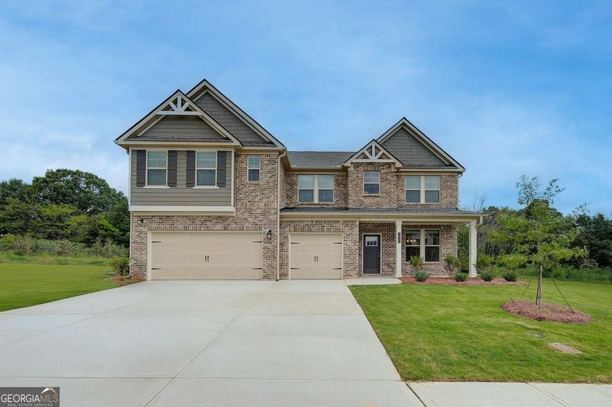 Welcome to Kingston, a highly sought-after community in Locust Grove, built by DRB Homes! This beautiful single-family home showcases an exquisite craftsman-style exterior with exceptional attention to detail.    The spacious Rosemary floor plan (Lot 206) offers 5 bedrooms, 4.5 bathrooms, a dedicated study, and a formal dining area, all designed with an open-concept layout perfect for modern living. The stunning kitchen boasts an expansive quartz island, elegant cabinetry, a butler's pantry, and a spacious walk-in pantry for ample storage.    The main level also features a convenient laundry room and a guest bedroom with a private full bath.    Upstairs, a welcoming loft leads to the luxurious owner's suite, featuring a cozy sitting area, ample closet space, a walk-in shower, and a separate soaking tub for ultimate relaxation. Three additional bedrooms and two full bathrooms complete the upper level.    Enjoy outdoor living with a spacious back deck, perfect for entertaining or relaxing. This home also includes an unfinished basement, offering endless possibilities for customization and additional living space.    This move-in-ready home offers the perfect blend of comfort, style, and convenience-don't miss your chance to make it yours!    Please note: If the buyer is represented by a broker/agent, DRB REQUIRES the buyer's broker/agent to be present during the initial meeting with DRB's sales personnel to ensure proper representation.