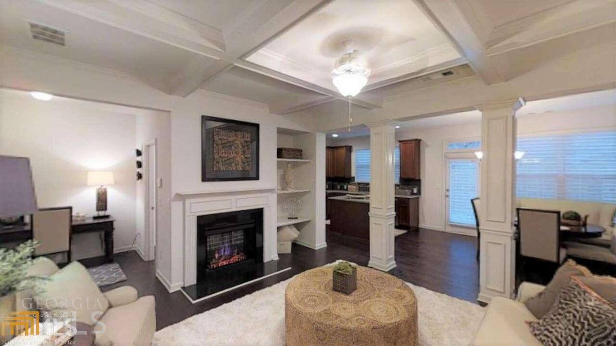 SWIM/TENNIS Community. 3Bd 2 and 1/2 Bath. Spacious foyer. Gorgeous open floor plan, REDFORD. Oversized Master Bedroom. Hardwoods on main level. Kitchen with 42GcN cabinets, GRANITE COUNTERTOPS & ISLAND, and TILED BACKSPLASH. Elegant columns. Coffered ceilings. PRIVACY FENCE. French doors to sitting room and Huge MASTER SUITE. Master bathroom features DUAL VANITIES, TILE FLOORING, GARDEN TUB & SEPARATE SHOWER $6,000 with preferred lender, Bank South. Prequal letter required. Prices are subject to change.