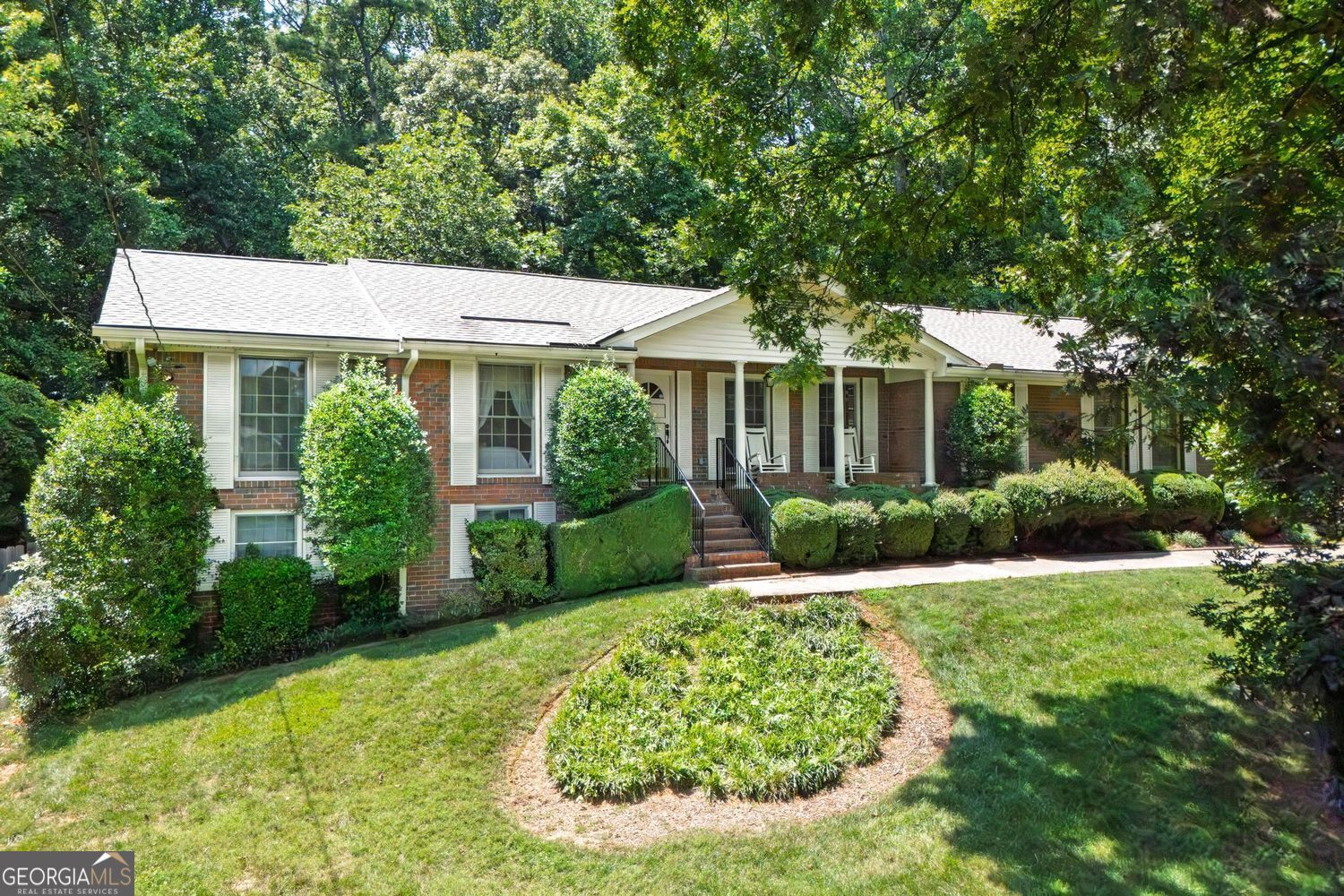 Nestled on a picturesque wooded lot, this inviting three bedroom, two and half bath home offers the perfect blend of comfort, privacy and outdoor living. Custom built 4 sided brick home . Living room opens to separate dining room. Huge eat-in kitchen overlooks the lush, professionally landscaped backyard. The den overlooks the patio and beautiful pool area The finished basement provides additional living space with recreation room, two offices, half bath and workshop. Original Owner. Home has been well maintained but is ready for your personal touches! 2 year old roof, newer driveway. Convenient to Silver Comet Trail, 285 and Hartsfield Airport.