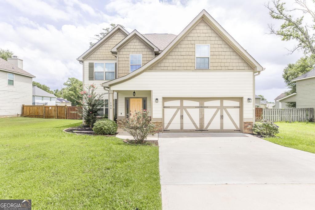 Welcome to Your Next Chapter at 106 Catskills in the highly sought after Blue Ridge subdivision in Bonaire Georgia. This beautifully designed 4-bedroom, 2.5-bath home offers the perfect mix of comfort, style, and function. With 2,401 sq. ft. of thoughtfully planned space, you'll love how every corner feels both inviting and practical. Step inside to find a spacious living room with a cozy fireplace, perfect for gathering on cool Georgia evenings. The separate dining room sets the stage for memorable dinners and holiday celebrations - or use it for what your family needs most - office, playroom or a home gym. The heart of the home-the kitchen-flows effortlessly into your main living areas, making it ideal for both everyday living and entertaining. Come inside from the garage, and drop all your belongings in the organized drop station. The huge primary bedroom is a true retreat, complete with a private office nook-perfect for working from home or a quiet reading escape. Upstairs and down, the home offers generous bedrooms, abundant natural light, and a smart floor plan that just makes sense. Outside, enjoy the friendly neighborhood vibe that makes this area so special. With a two-car garage, great schools nearby, and easy access to shopping and dining, this is more than a house-it's a place to truly call home. Location Perks: Highly rated schools, a warm and welcoming community, and a convenient Bonaire address that keeps you close to everything you need. Don't wait-schedule your private showing today and experience why 106 Catskills is where your story should begin.