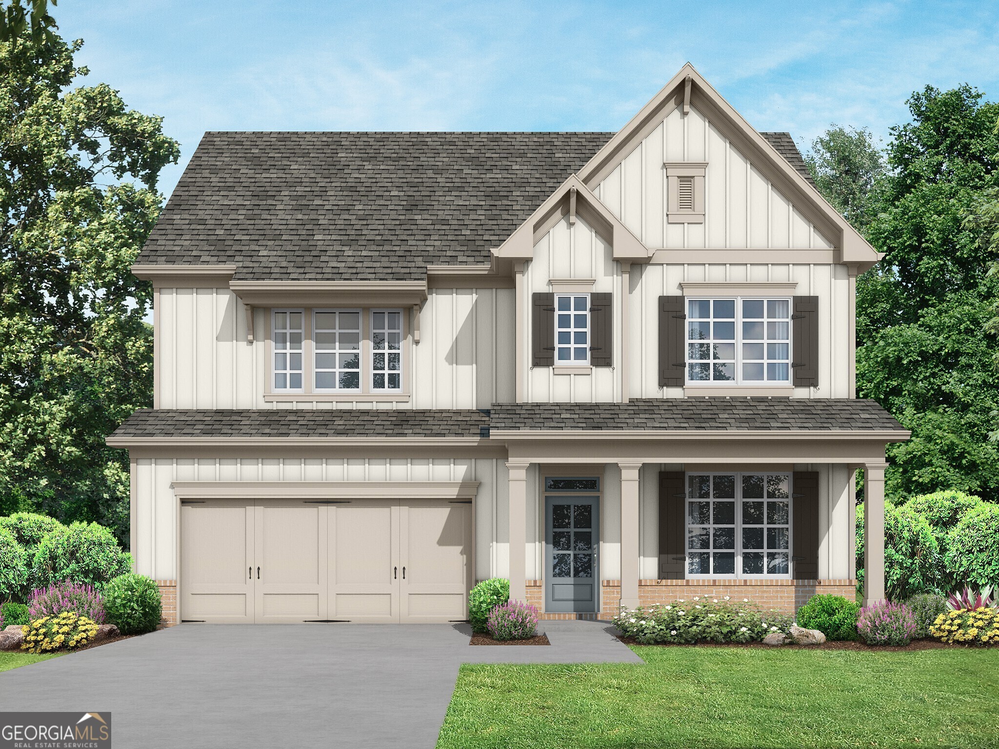 The Birch Plan built by Walker Anderson Homes is a Beautiful Two-Story Home in the Charming Hemingway Community in Downtown Flowery Branch and within walking distance to Lake Lanier's Marinas, Restaurants, and Recreational Offerings. The Home features Expansive 9-Foot Ceilings on both the Main and Upper Levels, a Guest Suite on the Main Level, and Covered Front & Rear Porches. The Kitchen is open to the Family Room & Keeping Room, has Painted Cabinets with Soft-Close Cabinet Doors & Drawers and includes a 36" Gas Cooktop with Cabinet Vent Hood, Wall Oven, Wall Microwave, all complimented by a Large Island with Farm Sink. The Primary Bedroom Suite upstairs is Spacious and complete with a Double Tray Ceiling, Two Walk-In Closets, Double Vanity, and a Super Shower with Two Benches & Two Shower Sprayers. You will also find a Large Loft/Media Room Upstairs along with Two Additional Bedrooms each with a Walk-In Closet, and a Jack & Jill Full Bathroom. Home is under construction with a projected completion in Early Fall of 2025. Ask us about our UP TO $30K incentive (dependent per homesite) with use of preferred lender. *Pictures of Interior are Stock Photos of Same Floorplan.