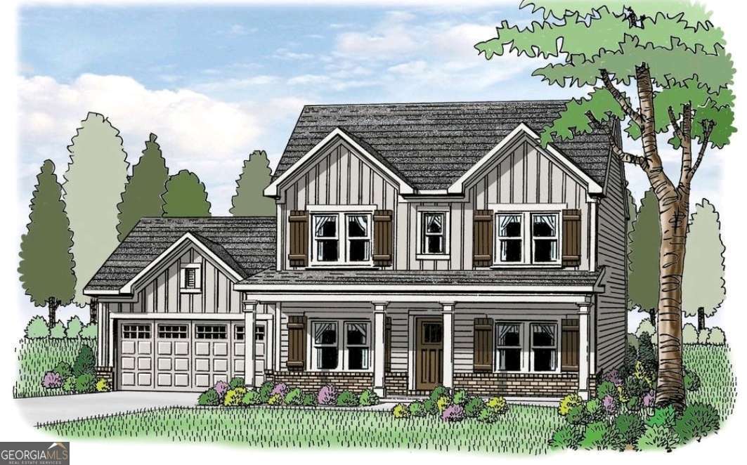 The Jackson Plan is a 4 bedroom / 3 bath home with formal dining room, study and guest room on the main level. The open kitchen with a no divided sink, double wall oven, 36 inch gas cooktop, large serving bar, breakfast area and great room with gas fireplace are perfect for entertaining. Huge pantry, and entry foyer are additional features on the main level. The Owner's retreat is located upstairs and boasts a trey ceiling, double vanity bath, separate shower and garden tub plus a generous closet. There are 2 additional bedrooms upstairs, both with big closets. Crown molding throughout the home. Patio will be screened in with a fireplace.**Ask about our 15k Preferred Lender incentives**