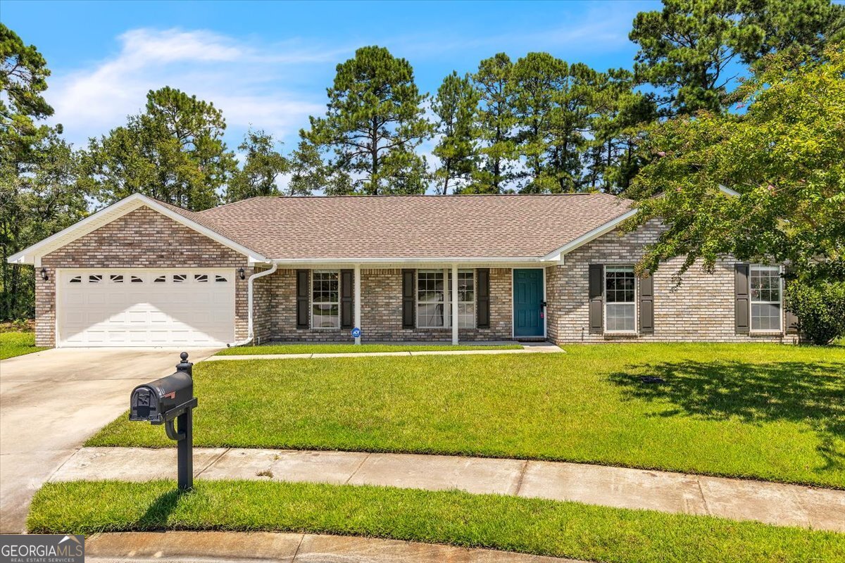 Welcome to this beautifully renovated 4-bedroom, 2-bath solid brick home, tucked away at the end of a quiet cul-de-sac in the desirable Arlen Oaks subdivision of Midway, GA. Backing up to the serene Dorchester Preserve, this home offers privacy, peace, and plenty of space-both inside and out. Situated on a generous half-acre lot, this property boasts a brand new roof, properly maintained HVAC, and a newer hot water heater, providing peace of mind for years to come. Inside, you'll find a thoughtfully updated interior featuring fresh paint throughout, stone flooring in high traffic areas, custom kitchen cabinetry, granite and marble flooring in the kitchen, and plush carpet in all bedrooms. This home is designed with both function and flow in mind. Enjoy the comfort of multiple living areas, including a formal dining room, cozy sitting room, and a spacious living room with a charming fireplace-perfect for relaxing or entertaining. The large laundry room offers additional storage and convenience, while the attached two-car garage adds practical everyday value. Don't miss your chance to own this move-in ready home in a prime location-close to nature, yet minutes from all that Midway and coastal Georgia have to offer.