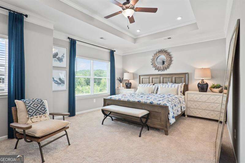 Now Leasing - Brand New Home! This never-lived-in CORNER LOT Braselton II by Smith Douglas Homes built in August 2025 is located in the desirable Highland Crossing community of Cartersville, with easy access to I-75. Community amenities include a dog park, a children's playground, and HOA-maintained lawns. Residents enjoy close proximity to downtown Cartersville, the Smithsonian-affiliated Tellus Science Museum, the Booth Western Art Museum, and the Savoy Automobile Museum. Outdoor enthusiasts will appreciate nearby Red Top Mountain State Park and Lake Allatoona. Convenient shopping and dining options-including Walmart, CVS, Panera, and Starbucks-are nearby. This two-story home all electric home features 9-foot ceilings on both levels, a covered patio, and upgraded luxury vinyl flooring on the main level. The open-concept kitchen features an island, upgraded cabinets and light fixtures. Upstairs, a loft separates the Owner's suite-which includes a large walk-in closet and a dual-vanity bath with a shower-from two additional bedrooms. The laundry room is conveniently located upstairs near all bedrooms. Be the first to live in this beautifully designed, brand new home-schedule your tour today! Some of the photos are of the builder's decorated model home and are for illustrative purposes only. Actual home vary in design, features, and finishes.