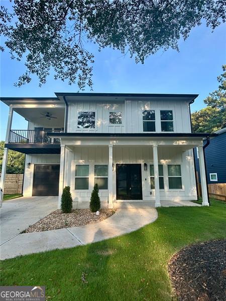 Be the first to live in this brand-new construction located in the rapidly growing Pittsburgh neighborhood of Atlanta. This stunning 4 bedroom, 2.5 bathroom home features a modern/contemporary design with high-end finishes throughout. Enjoy an open-concept main level with a spacious living area, separate dining room, and eat-in kitchen featuring an expanded island, designer backsplash, new appliances, and stylish fixtures. Additional main level highlights include a half bath, under-stairs nook, covered front porch, and double front entry doors. Upstairs offers four generously sized bedrooms, two full baths, and a convenient laundry room. The primary suite boasts two separate walk-in closets, double vanities, and a spa-style bathroom with floor-to-ceiling tile, a soaking tub inside a large, enclosed shower, and direct access to a private covered balcony-perfect for morning coffee or evening relaxation. Exterior features include a 1-car garage with additional driveway parking and a leveled private fenced backyard. Located close to public transportation, downtown, the BeltLine, airport, shopping, and restaurants. Don't miss this opportunity for new construction living in the heart of the city!