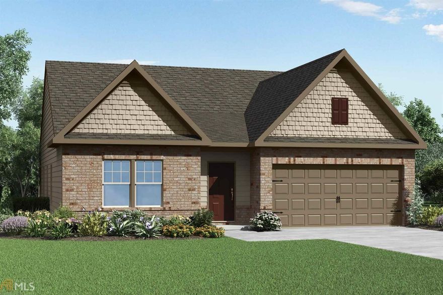 The Allatoona offers charming exterior features and a functional layout suitable for every lifestyle. This one-story home with 3 bedrooms and 2 baths offers an open concept design with a large living and dining area, perfect for entertaining. The private owner’s suite provides a retreat for relaxation complete with a beautiful bathroom, large garden tub and walk-in closet. The Allatoona’s interior is further enhanced with $10,000 worth of upgrades including a full suite of kitchen appliances, beautiful wood cabinets, front yard landscaping and more.