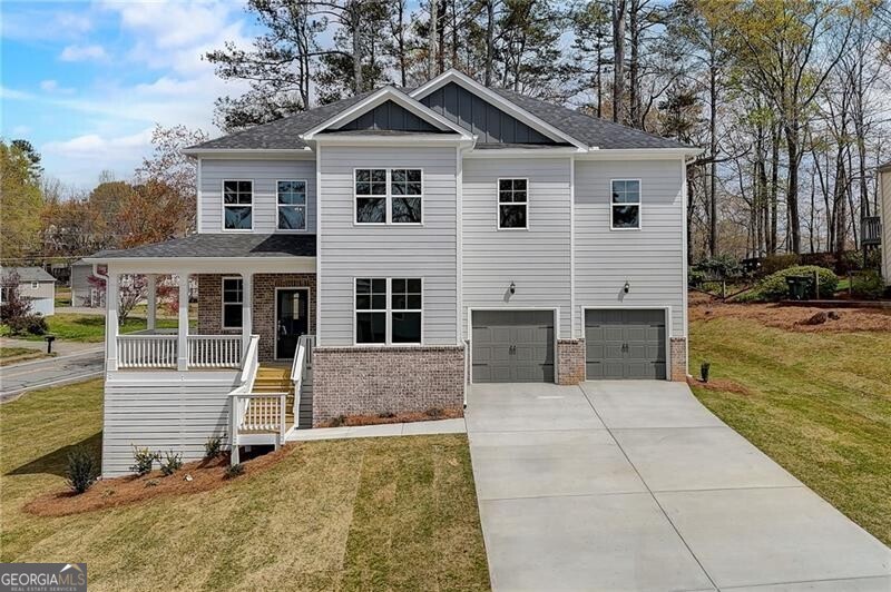 Price reduction! Amazing opportunity to own a spacious new home with a basement in Pope High School district priced for $850,000! This 4-bedroom gem on a corner lot boasts two bonus rooms and a full daylight basement ready to fulfill all your lifestyle needs. From the inviting front porch to the elegant 2-story foyer, every detail of this home exudes warmth and comfort. The open floor plan with high ceilings creates an airy ambiance that is perfect for both entertaining and everyday living. A bonus room on the main floor is perfect as office or living room. The chef's kitchen is a culinary paradise with ample storage and a walk-in pantry, making meal prep a breeze. Entertain guests in style with a separate dining room for special occasions or unwind in the cozy family room with a gas fireplace. Step outside to the deck overlooking the expansive side and backyard, creating an ideal setting for outdoor gatherings. Upstairs, discover 4 bedrooms and another bonus room ideal for relaxation or entertainment. With a master bedroom that defines luxury and convenience with its tray ceiling and adjacent laundry room, you'll find solace in the oversized tiled shower with bench and his/her sinks in the master bathroom. One bedroom flaunts its full bathroom while two others share a full bathroom with double sinks. But wait, there's more! The possibilities are endless with a full daylight basement ready for your personal touch - envision the perfect in-law suite, gym, or home theater. Plus, top-notch Marietta schools make this the ultimate dream home. INCENTIVES FOR USING PREFERRED LENDER