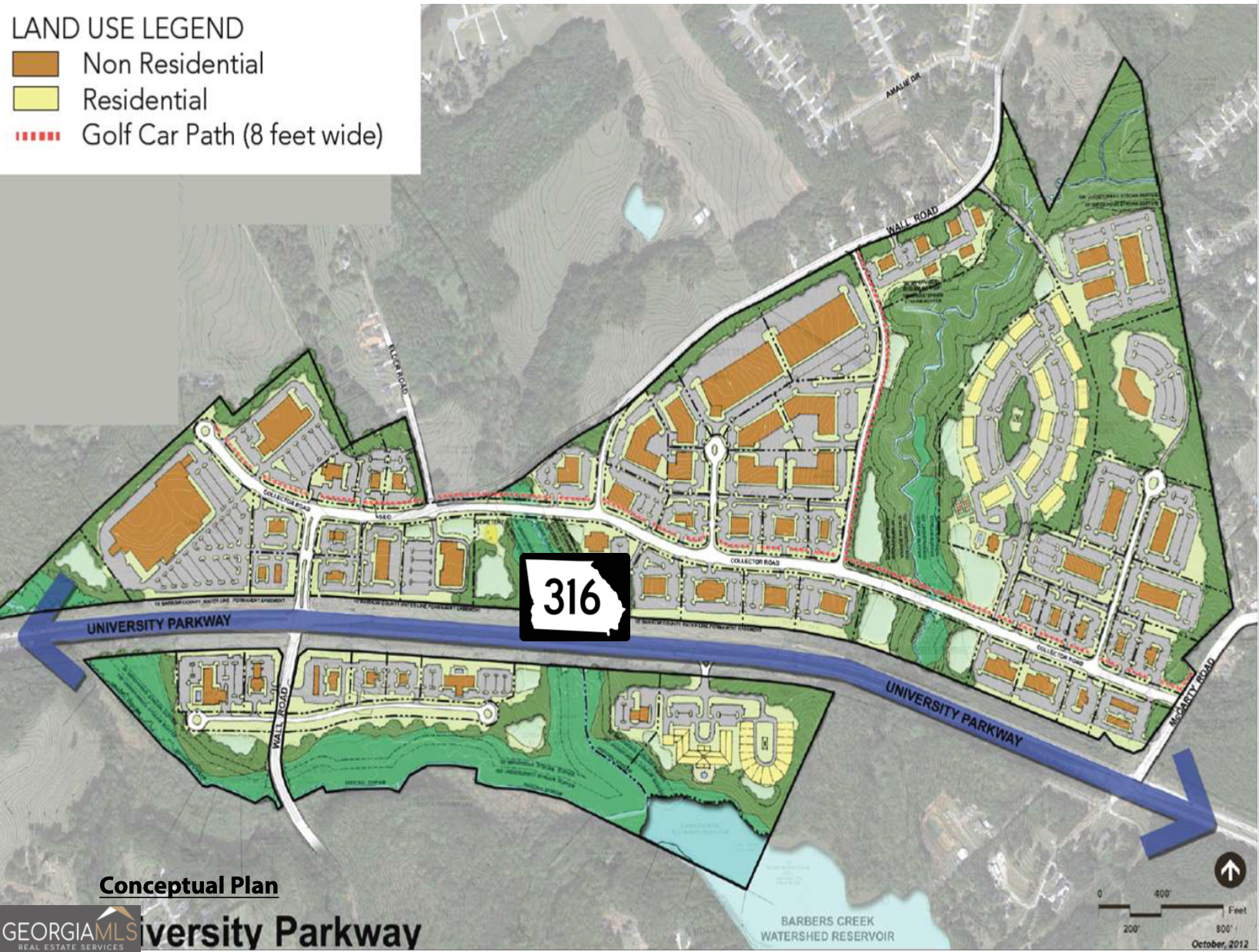 PROPERTY OVERVIEW Norton Commercial Acreage Group is proud to present One University Parkway, boasting a tremendous location in the direct path of growth between the established commercial node at Barrow Crossing to the west and all that Athens has to offer to the east. Strategically located between the I-85 corridor and The University of Georgia in Athens this offering includes 7 parcels which are assembled as a 360 +/- acre mixed-use development. Site is already GRAD Certified (Georgia Ready for Accelerated Development) as a master planned community offering multifamily, single family, retail, office and even light industrial uses. All utilities are in place but bringing Sewer to site will be the key to unlock additional value. 8,300 +/- feet of road frontage on Hwy 316 (University Parkway) and prime corners with Wall Road and McCarty Road allow for multiple entrances. The property lays extremely well and is highly useable. This whole area is in dire need of new housing as housing supply is at an all-time low and the lot supply is well below equilibrium. LOCATION OVERVIEW Site is strategically located and claims all 4 corners at the full access intersection of Wall Road and Highway 316. Subject property is about 1.2 miles from Statham's main commercial parks and downtown Statham. Downtown Winder is only a 10-minute drive and a very short commute to the University of Georgia - downtown Athens is about 17 miles east of the site. The property offers easy access to Highway 211, Highway 365 and Atlanta Highway. Located in the Statham Elementary, Bear Creek Middle and Winder-Barrow High School districts. Downtown Atlanta is but an hour's drive. OFFERING SUMMARY Sale Price: $27,000,000 Price / Acre: $75,000 Lot Size: 360 Acres Zoning: PUD (600 Units 2,500,000 of Mixed Use Non-Residential) Utilities: All Available Sewer is NOT to site but is nearby Road Frontage: 8,300' Hwy 316 VPD: 27,800 (GDOT)