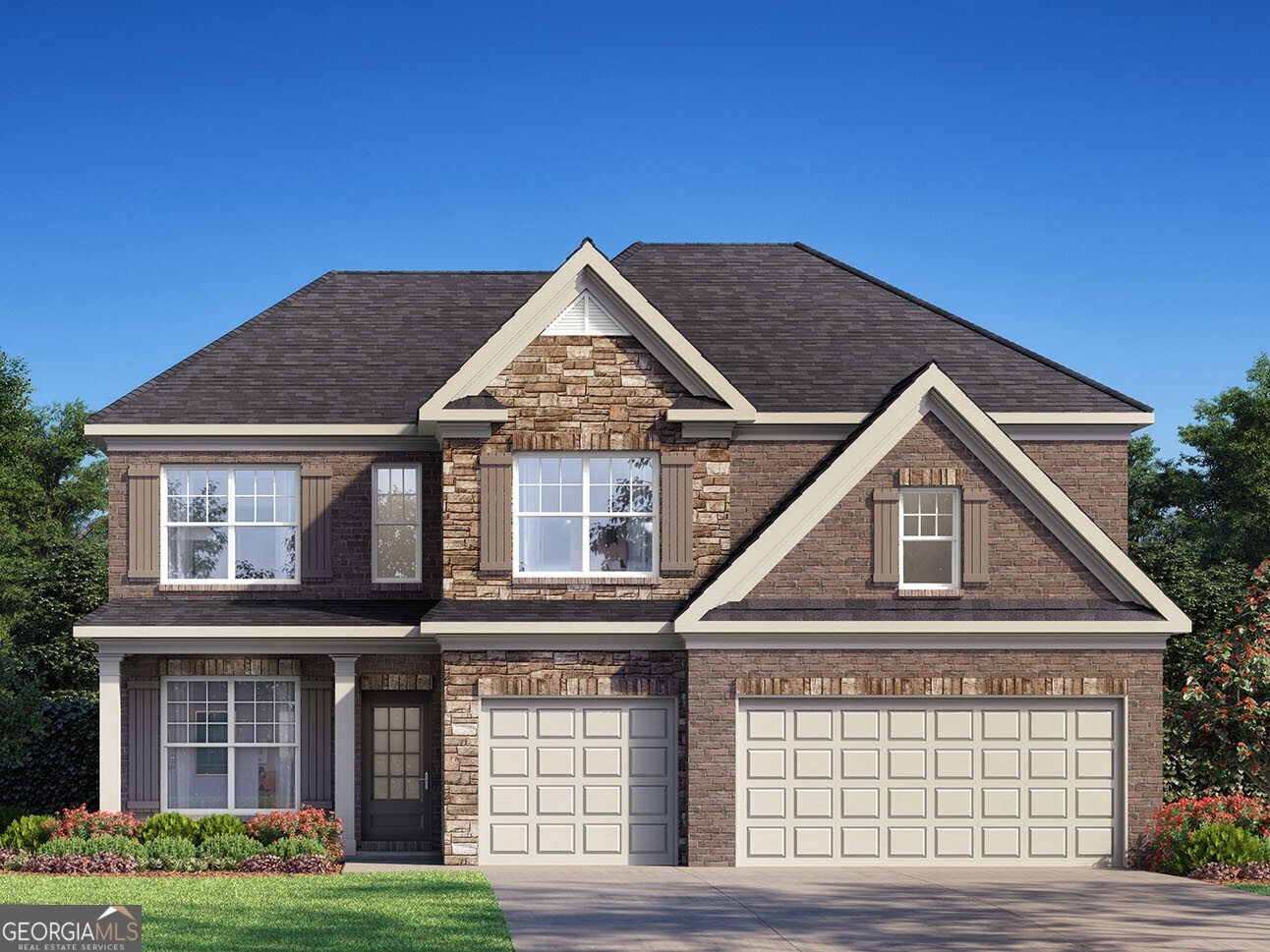 7182 Linden Drive is your opportunity to call Butner Estates in South Fulton, GA home! The Westerly floorplan  offers 5 bedrooms and 4 bathrooms in 3,775 square feet with a 3-car garage, on a basement. This home has all the space your family needs and more! As you walk into the home, you are immediately greeted by the 2-story foyer living area. Walking past the coffered ceiling, open dining room, you run into the grand kitchen. The chef of the family will like all the kitchen has to offer, including the 42" white cabinets, upgraded tile backsplash, stainless steel appliances, chimney stack canopy vent hood, and corner walk-in pantry. A large, quartz island overlooks into the family room. Entertain family and friends in this home with a full bedroom and bathroom on the main level, with a walk-in closet. Head upstairs to the open loft area that can be used as a media room or extra living space for your family. 4 additional bedrooms and a Jack and Jill bathroom make up most of the second level; including the primary suite. Homeowners can enjoy the oversized primary suite bedroom that offers a deluxe bathroom with separate vanities and large walk-in closet. Give us a call at Butner Estates today to scheduled your tour of 7182 Linden Drive in South Fulton, GA!