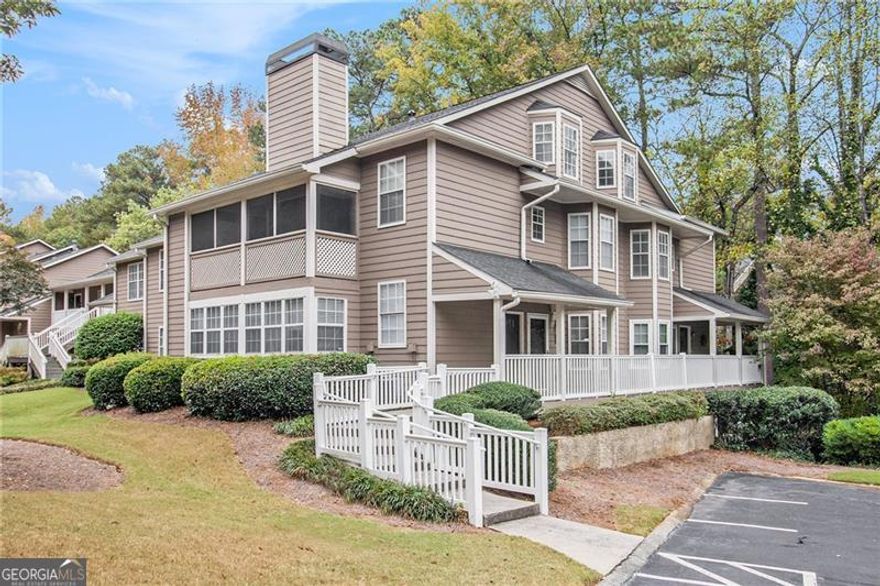 Welcome to your spacious end-unit home in a great location! This 3-bedroom, 3-bathroom condo has everything you need to live, work, and relax in style. Start by kicking back on the front porch, and then step inside to discover a beautiful space that's perfect for everyday living. The open layout features a cozy fireplace and dining room perfect for entertaining. The kitchen is a total win with gorgeous countertops, stainless-steel appliances, a big pantry, and plenty of cabinet storage. When it's time to unwind, head to the primary bedroom, complete with a walk-in closet and a private en-suite bathroom, a linen closet, and a sleek glass-enclosed tile shower. Both additional bedrooms are great size for a bedroom or home office. The upstairs bedroom is complete with its own en-suite bathroom and walk in closet space. This condo is a true gem! This location couldn't be better, with easy access to 285, 85, and 141, making it super convenient to get anywhere in the city. Plus, the community has great perks like a swimming pool and a community area for grilling and entertaining with neighbors and friends. You're also just a short walk to Brook Run Park and Chesnut Elementary School.