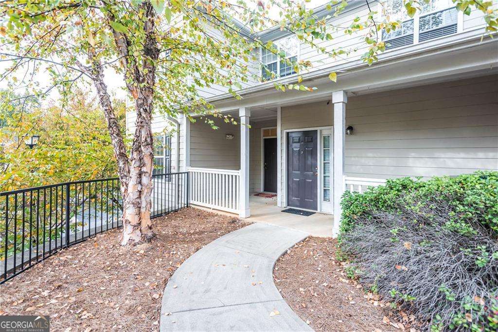 Location, location! Within walking distance of Avalon, this private, gated, well-maintained community is close to GA-400, Westside Pkwy and Hwy 9 for easy commuting! Two (2) large bedroom suites, great room with fireplace, white kitchen with newer appliances and pantry and breakfast bar, laundry room, 1-car garage w/storage, private balcony and private front entrance, amazing natural light throughout and wood-grained laminate flooring, make this the place to live in and work from! Carpet-free, immaculate and private, and close to Avalon with its upscale stores, restaurants and activities, Whole Foods, The Greenway, downtown Alpharetta, top-rated Alpharetta schools and more, this 1-level condo is ideal for most any resident! There's a community pool, Clubhouse and ample visitor parking, and trash/recycling and water are also included. There is a walking entrance to Westside Pkwy for crossing directly into Avalon. The lease term is 12 months, and longer. Rental qualifications include a minimum of three (3) times the monthly rent and background and credit checks. Non-smokers, and no pets, please...