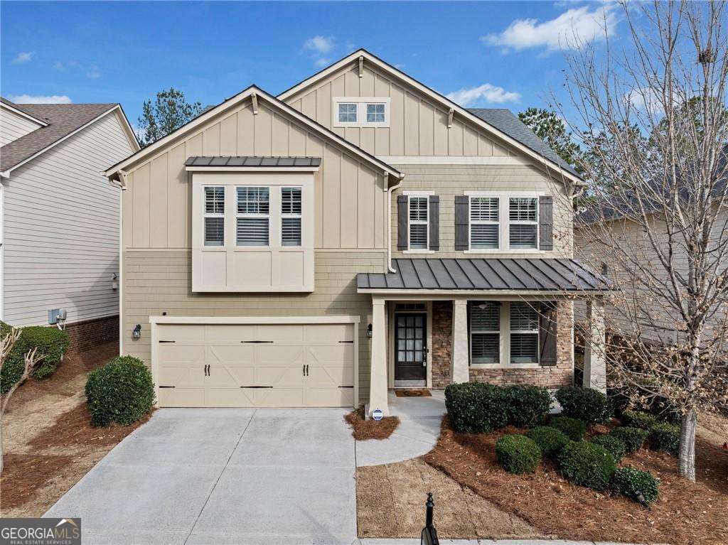 This property is eligible for financing incentives through preferred lender, Anand Ilangovan of Sistar Mortgage. Options include a lender-paid 1% rate buy down, + FREE appraisal (up to $600) with acceptable offer. Welcome to this fantastic, full west-facing, Craftsman-style home in the highly coveted Cambridge High School district. As you enter, you are greeted by a charming entryway that hosts a private office with French doors, perfect for working from home. As you move along, you will find an inviting family room, complete with built-in bookshelves and a cozy fireplace. The open-concept layout effortlessly flows into the chefCOs kitchen, featuring quartz countertops, a breakfast bar, a walk-in pantry, and a sunlit breakfast nook that opens directly to the back patioCoideal for seamless indoor-outdoor living. A generous formal dining room with a butlerCOs pantry, perfect for a coffee station or extra storage, enhances the homeCOs versatility. A private guest bedroom with a full bath is conveniently situated on the main level. On the second floor, the lavish primary suite offers a private retreat, featuring a spa-like bathroom with a double vanity, soaking tub, separate shower, and a walk-in closet with custom shelving. The well-appointed secondary bedrooms share a large bathroom with a dual vanity for added comfort. The upstairs laundry room, equipped with a washer and dryer, adds to the homeCOs practicality. The third-floor loft, complete with an attached full bath, provides a versatile space that can function as a teen retreat, home gym, media room, workstation, or playroomCooffering endless possibilities to fit your needs. Outside, enjoy the expansive, flat backyard, perfect for entertaining or unwinding. Freshly painted and brand-new carpet throughout, this home is move-in ready! With a prime location just minutes from Avalon, Halcyon, Downtown Alpharetta, and GA 400, this home offers both convenience and luxury. Outdoor enthusiasts will appreciate the proximity to Big Creek Greenway, an 8-mile multi-use trail ideal for cycling, jogging, and tranquil nature walks through scenic wooded areas along Big Creek. Additionally, Wills Park provides a wealth of recreational options, including walking trails, sports fields, and a renowned equestrian center, making it an excellent destination for outdoor fun and family activities. Don't miss this exceptional opportunity to own a home in one of the areaCOs most sought-after communities!