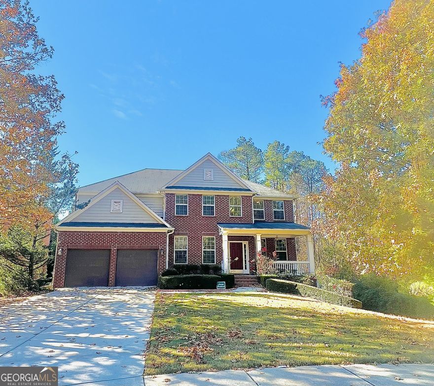 This home is a rare find in Alpharetta with great schools! This beautiful large home sits on a charming culdesac located 5 minutes from HWY 400 and 10 mins to the Avalon and Northpoint Mall. This property has been renovated and feshly painted for move-in ready condition. The home boasts an open floor plan with gleaming hardwoods and fine finishes. The two-story great room is a wonderful place to gather by the fireplace.  A gourmet chef's kitchen (granite island and counters, stainless steel appliances and oversized walk in pantry) and open dining room is perfect for having guests. Oversized Primary bedroom features vaulted ceilings, his and hers closets, and custom wardrobe. The primary bath has been newly renovated with artisan tile, frameless shower door, luxurious stand alone tube, double vanities and a next generation bidet. Each secondary bedroom is large with generously sized closets. The basement is fully finished with kitchen featuring granite island and counters, stainless steel appliances and wine cooler. Newly renovated full bath in basemen features updated vanity and framed glass shower door. Terrace level also features a theater room, full bedroom and office area with extra storage space as well. There is underdecking so that the patio from basement can be used year round. The yard has ample room for activities and a garden.