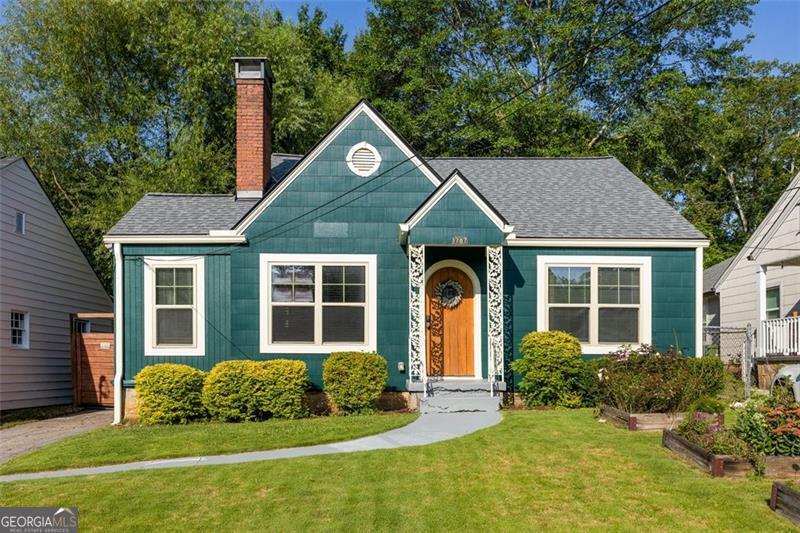 Introducing a uniquely creative Cape Cod cottage situated high above one of the best streets in Sylvan Hills! Minutes from West Side Beltline, Lee & White, MARTA, & easy access to Hartsfield-Jackson Atlanta International Airport. This tastefully renovated home boasts soaring vaulted ceilings in the living room & kitchen, hardwoods throughout, & a great open floor plan. In the family room, you will find a decorative fireplace & built-in bookcases as well as a secret bookcase leading to a bonus room perfect for a great home office! There are also two well-sized bedrooms and a renovated bath with unique and thoughtful storage. The private garden/courtyard is amazing with serious Jane Austen vibes. It is a gardener and entertainer's dream complete with a custom greenhouse, outdoor shower, large deck, and a chicken coop! The icing on the cake is the powered accessory unit that can easily be converted to a studio, workshop, additional bedroom, or whatever you desire! Truly a rare and unique bird, come and see!