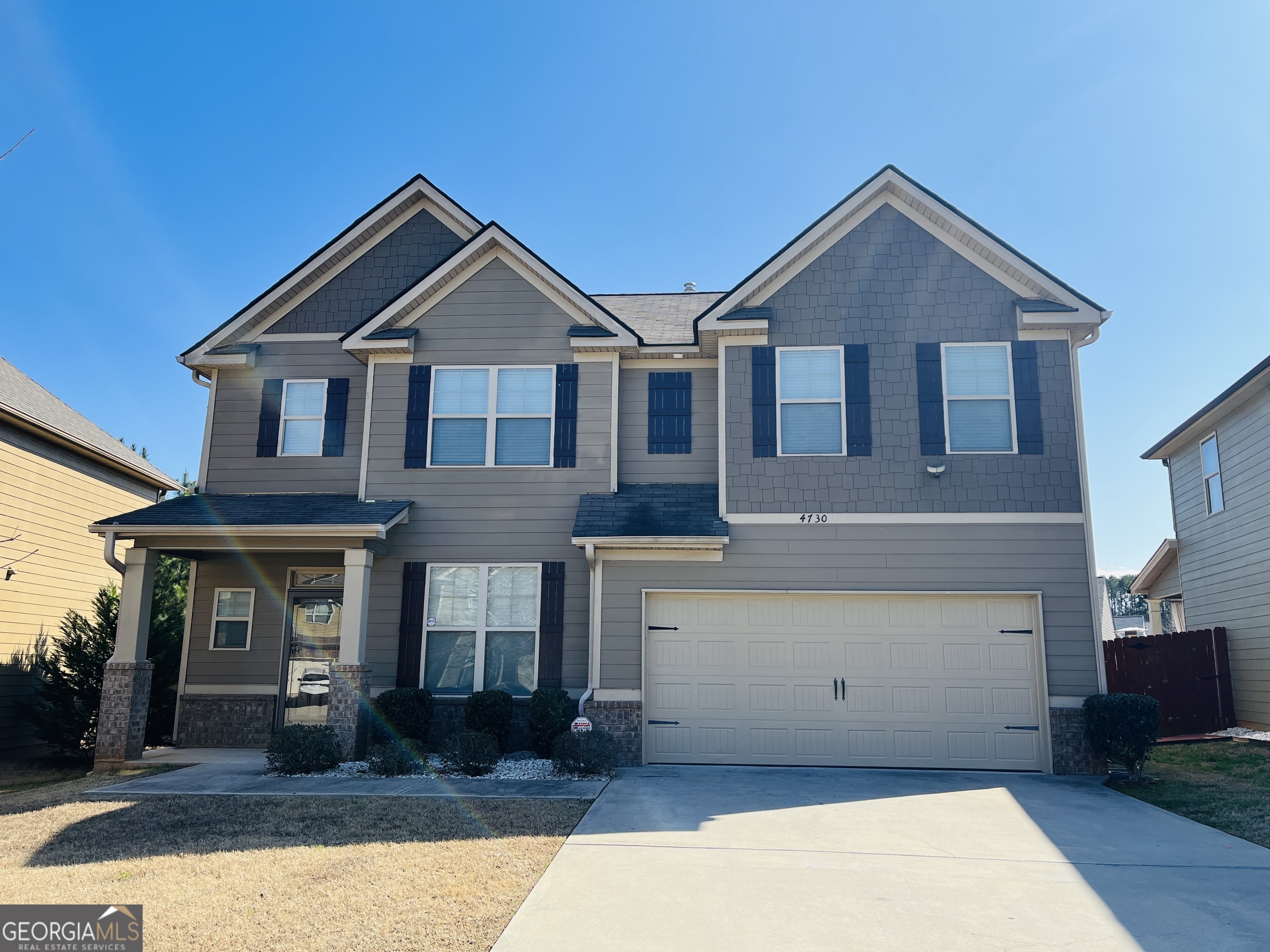 This stunning 4 bedroom, 2.5 bathroom home leaves nothing to be desired! As you enter, you are greeted by a large open floor plan -family room and formal dining area! Separating the kitchen from the family room are 2 beautiful arched entry ways! This full equipped eat in kitchen features all SS appliances, granite countertops, an island, walk in pantry and tons of cabinet space! Off the kitchen you will find a door to the 2 car garage or a door leading out to the spacious patio and large backyard! All 4 bedrooms are upstairs and all have vaulted ceilings! The primary suite is oversized, has tray ceilings and lots of natural light. In the primary bathroom you will find a large soaking tub, separate tile shower, toilet room, dual sink vanity and a huge walk in closet! The other 3 bedrooms are ample in size and have great closet space! This community is minutes from Hartsville Jackson Airport, I-85, I-285, shopping and restaurants! Truly a must see! Schedule your showing today!