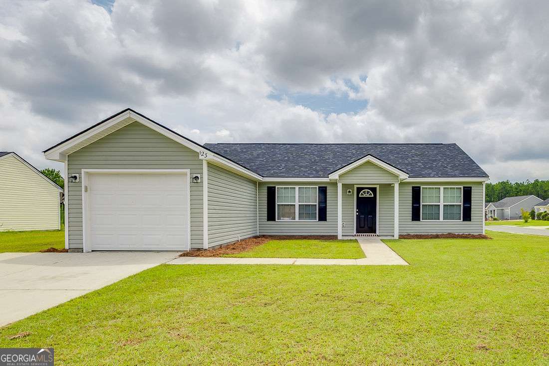 Open floor plan with a desirable split bedroom layout! Freshly painted interior with brand-new bedroom flooring. The kitchen offers a breakfast bar overlooking the great room with high ceilings, perfect for entertaining. Enjoy outdoor living with a covered back porch, privacy fencing, and plenty of yard space on a corner lot