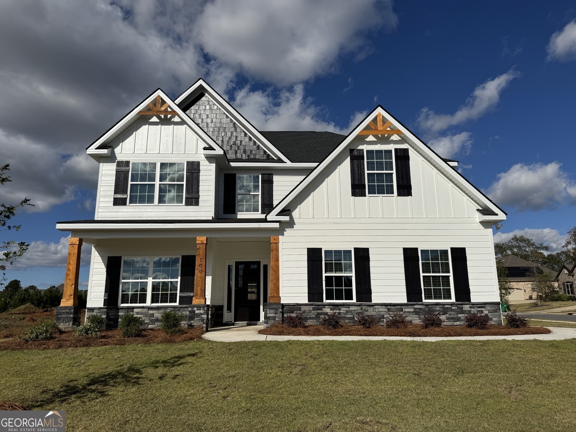 A Hughston Homes Community. Welcome to our Hawthorn B Floorplan. 2637 SF of Well-Designed Living, this plan offers Space for Everyone. Large Great Room, Kitchen w/ Island, Breakfast Area, 5 Bedrooms, 3 Baths, Media Room, 2 Car Garage & Our Signature Gameday Patio. Many Included Home Automation Options w/ Additional Smart Home Options available. Included Luxury Features or Build from the Ground up to Personalize to your Lifestyle w/ Ample Luxury Options available.  Stylishly Comfortable, our Hawthorn Plan is sure to feel like Home. Open Foyer, Formal Dining w/ Tons of Detail. Spacious Great Room features Coffered Ceilings, Wood Burning Fireplace, offering the Perfect space to Unwind. The Gourmet Kitchen includes Ample Quality Cabinetry, Built in Stainless Appliances w/ Gas Cooktop & Stylish Vent Hood, Granite Countertops, Tile Backsplash & Walk-in Pantry. Kitchen opens to the Breakfast Area. 5th Bedroom and Full Bath are conveniently located on the Main Floor. Upstairs Leads to a Huge Media Room, as a tucked away 2nd Living Space. Well Appointed Owner's Suite w/ Trey Ceilings & Tons of Light. Owner's Bath w/ Garden Tub, Tiled Shower, His & Her Vanity w/ Quartz Countertops and Generous Closet Space. Bright & Roomy Additional Bedrooms, Hall Bath & Laundry located near Bedrooms for Convenience.  Two Car Garage & Gameday Patio w/ Fireplace Perfect for Outdoor Living. Tons of Included Features such as Gas Tankless Water Heater, 2" Blinds on Front of the Home, Gourmet Kitchen, Gameday Patio & Quality Craftsman Style will set us apart.