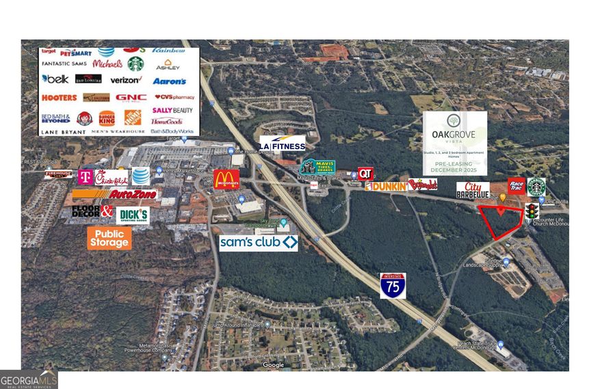 BBCR is pleased to offer for sale a prime 13+/- acres of commercial land in the highly  sought-after McDonough submarket. The Pin-Corner parcel is situated less than one mile from Interstate 75 and has sanitary sewer on site.