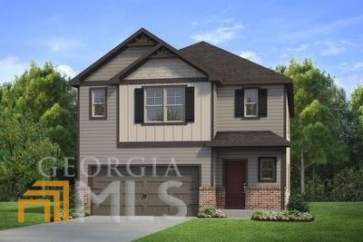 The MILLHAVEN built by DRB HOMES LOT 82– 2 MASTER SUITES!!! 2nd Story Family Room! A beautiful 4 Bedrooms 2.5 bath CRAFTSMAN floorplan!! This open floor plan home features a large foyer with picture molding trim that welcomes you into an inviting and spacious family room. The Gourmet Kitchen is well appointed with an oversized island, granite countertops, large walk in pantry and tons of cabinetry. Luxury Wood Flooring on the Main Level! The Master on Main is oversized, and has a large walk in closet, trey ceilings, dual vanities, and walk in shower. The 2nd Story Master Suite is larger and features a sitting area, large walk in closet, trey ceilings, dual vanities, separate garden tub and shower. This home also features a 2nd story Family Room! Towne Center is a GATED COMMUNITY, located in a sought-after area with convenient access to Interstate 75, lots of restaurants, Fayette Pavilion, Henry Towne Center, The Atlanta Motor Speedway and more! $5,000 INCENTIVE WITH BUILDER APPROVED LENDER. STOCK PHOTO (NOT ACTUAL HOME) Buyers Incentives include 2” Faux Wood Blinds (on the front of the home), Stainless Steel Appliances in the Kitchen, & Garage Door Openers. COME TOUR OUR 3 DECORATED MODELS! READY SEPTEMBER/OCTOBER 2022!