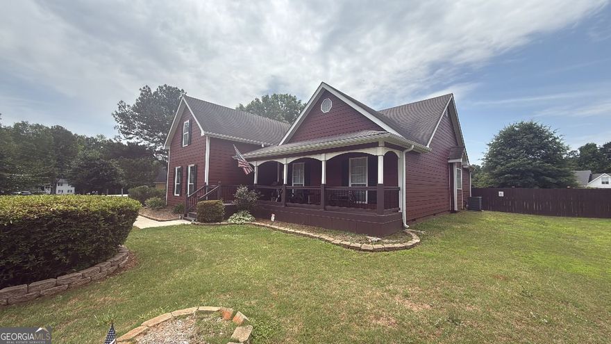 Discover this welcoming 3-bedroom, 2-bathroom home in McDonough, offering comfortable living with a versatile loft and bonus room for your needs. The bright, open floor plan features a spacious family room and dining area, while the kitchen opens to these main living spaces through a convenient pass-through. High ceilings add an airy feel throughout, and the thoughtful layout encourages both daily living and entertaining.  Unwind in the main-level master bedroom with an elegant tray and vaulted ceilings. The well-appointed master bathroom features double sinks, a relaxing garden tub, and a separate shower.  Enjoy the convenience of central heating and cooling, deck with a gazebo styled sitting area cooled by a ceiling fan, an attached garage, an additional extra large detached garage/workshop with electricity located in the back yard, all within a generous fenced in lot that provides plenty of private outdoor space for relaxation or gatherings.  Ideally situated near highly-regarded Dutchtown Elementary, Middle, and High Schools in a desirable neighborhood.  With a few light touches, this home is waiting for you to call it home.