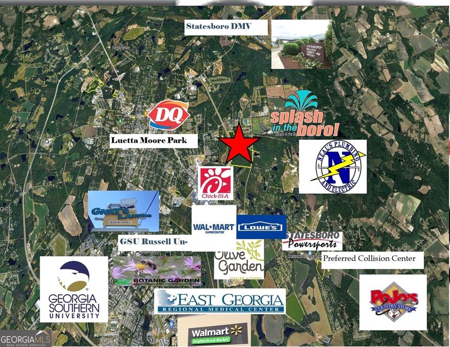 Land for Sale is a robust 109.21+- acres which 77 acres has been verified upland by Resource Land Consultants. Property located in the CITY LIMITS of Statesboro at the corner of the 301 By Pass, Jones Mill and Beasley Roads and has over 1.25 miles of HW road frontage. Though zoned R-20 would make an excellent Townhouse or any higher density development. Is adjacent to Commercial, R-4, R-3 and R-20 zoning classifications and bordered by 3 paved roads. Property is located approximately 30 miles from the Hyundai automobile and the intersection of Interstate 16 and HW 280. Tremendous development potential with available City Water and Sewer.   The property is located within walking distance of Mill Creek Regional Park. The Park contains a Sports complex with baseball/soccer fields, tennis courts, playgrounds, exercise stations, and also home to Statesboro's waterpark, Splash in the Boro!  The park encompases 155 acres of parkland.  15 lighted baseball/softball fields (12 lighted), seven soccer/football fields (four lighted), two playgrounds, 1.25-mile walking trail, nine picnic pavilions, eight public restrooms, and one lake. The Park serves thousands of local patrons each year. With its signature Water Park and regionally renowned athletic fields and programs its a tourism generator.   The size of this tract lends itself to become a regional research campus for medical or industrial fields and with its significant road frontage gives great access and visibility for those seeking exposure or densely timbered to be private for more sensitive researchers or uses.  With substantial Multi Family possibilities, other uses may include senior housing to include assisted living with cottage style housing advancing to more dense uses for higher levels of care along with food services and nursing.