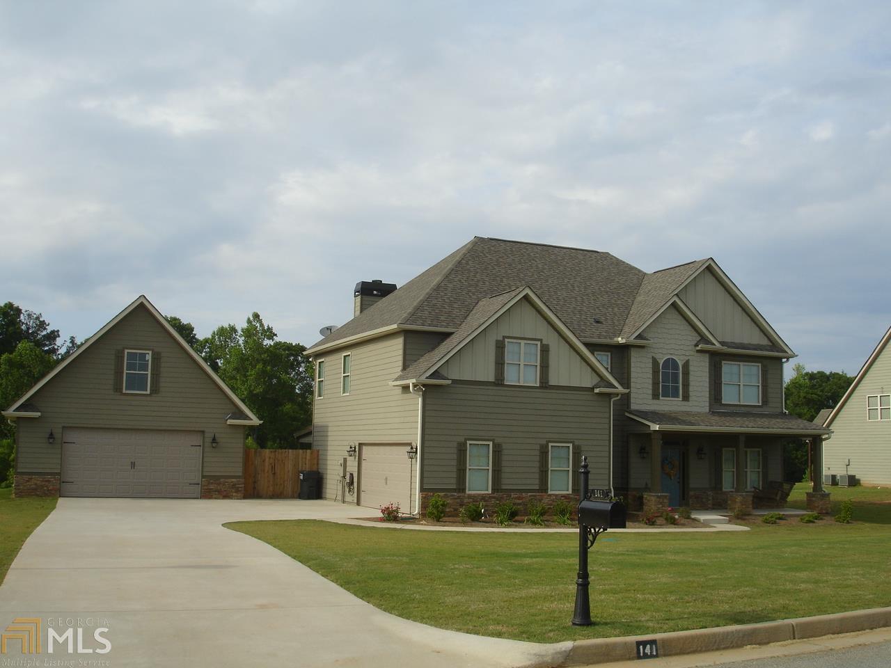 BEAUTIFUL, LIKE NEW JEFF LINDSEY'S AVERY PLAN RESALE. 1.3 ACRES WITH 4 CAR GARAGE.. OPEN FLOOR PLAN* LARGE OPEN KITCHEN WITH SS APPLIANCES AND BREAKFAST ROOM OVERLOOKS LARGE FAMILY ROOM WITH GAS LOG FIREPLACE* LEADS OUT TO THE COVERED REAR PATIO AND FENCED BACKYARD AND FIRE PIT.*FORMAL DINING ROOM WITH COFFER CEILING*FORMAL LIVING ROOM COULD BE OFFICE OR PLAYROOM*FULL BATH ON MAIN*UPGRADED LIGHT FIXTURES AND CEILING FANS *HWOOD FLRS*XTRA LARGE MASTER BR WITH SITTING ROOM* MASTER BATH WITH SEPARATE DOUBLE VANITIES,GARDEN TUB, SEPARATE SHOWER. ALL BEDROOMS HAVE WALK IN CLOSETS. LAUNDRY ROOM UPSTAIRS. 26X26 DETACHED GARAGE WITH STAIRS TO FLOORED UPSTAIRS, HAS WATER, ELECTRIC, GAS, 220 V. LAKE COMMUNITY W/ DOCK FOR FISHING* PLAYGROUND AND FIRE PIT.MOVE IN READY