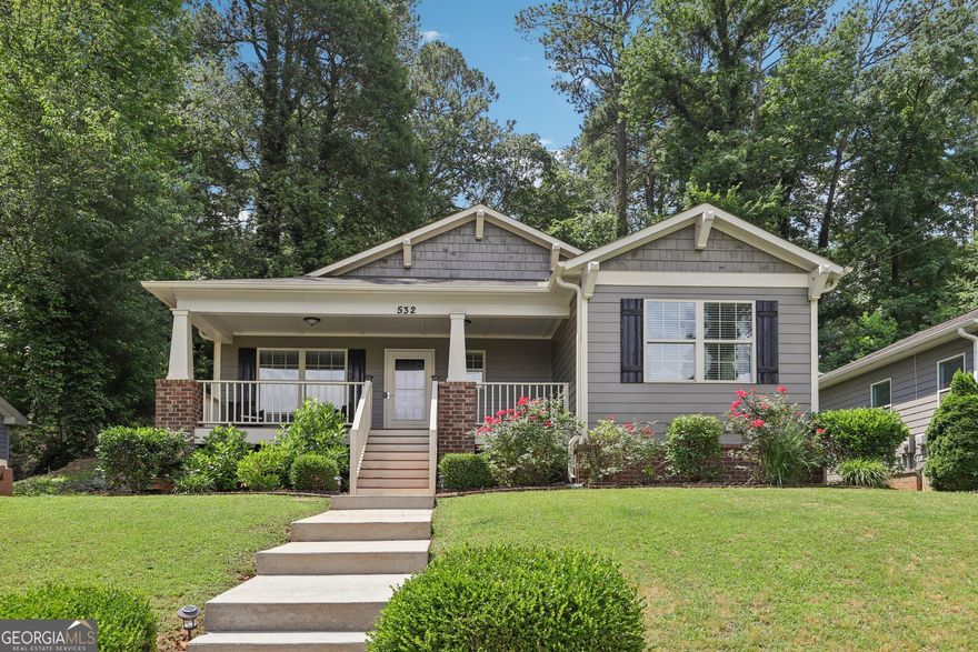 Welcome to 532 Lemon St NE-where charm meets convenience in the heart of Marietta! Located just a stone's throw from the vibrant Marietta Square, this beautifully maintained ranch home puts you steps away from local restaurants, antique shops, and year-round community events.    Step onto the inviting rocking chair front porch and into an open-concept living space filled with natural light. The well-appointed kitchen features sleek granite countertops, a convenient breakfast bar, a new gas oven and cooktop, and stainless steel appliances-perfect for entertaining or quiet mornings at home.    This low-maintenance home offers 3 spacious bedrooms and 2 baths, including a serene primary suite with a walk-in closet and a private ensuite bathroom. Enjoy peace of mind with a brand new HVAC system installed in 2024, ensuring year-round comfort and energy efficiency.    Additional highlights include proximity to Kennestone Hospital, easy access to I-75, and everything downtown Marietta has to offer.    Don't miss your chance to own this move-in ready gem in one of Marietta's most sought-after locations!