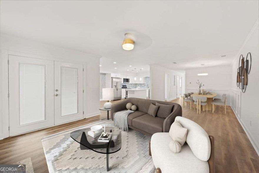 Enjoy this Stunningly refurbished property, bringing style, comfort, and convenience. From new flooring throughout, recently replaced HVAC, new water heater, fully remodeled bathrooms and gourmet kitchen with new cabinets, SS appliances, tile backsplash, solid surface countertops, and a perfect layout with 4 bedrooms and 3 full baths for your convenience. Only 8 minutes from The Battery, 12 minutes from downtown Marietta and Smyrna and 20 minutes to downtown Atlanta.