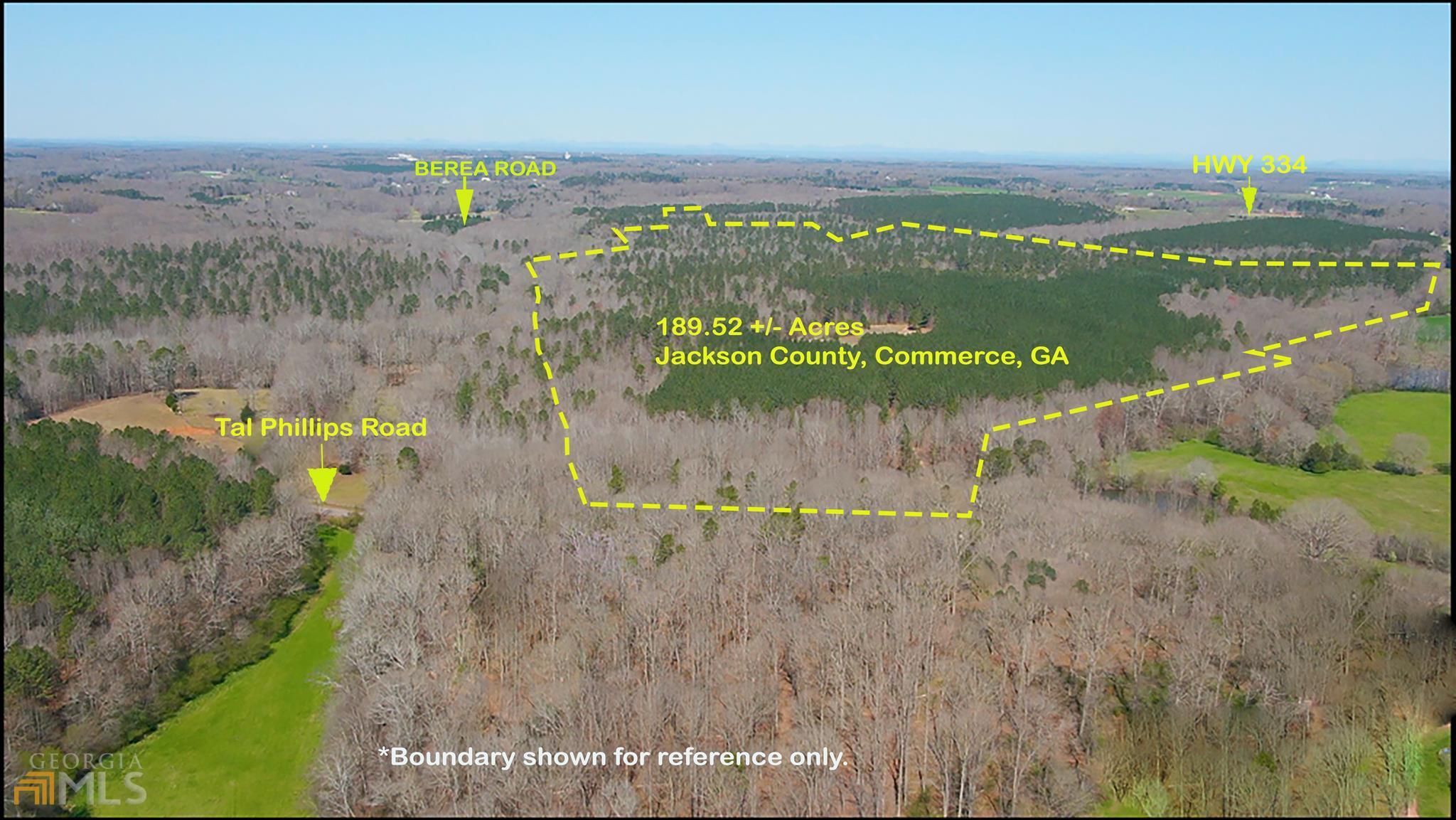 Find yourself hunting in the woods or build your custom dream home here in small town USA Nicholson, GA. Situated just off HWY 441 between Athens, Commerce, and I-85, this 189.52ac tract is being sold as a whole but could be subdivided and/or resold as 8ac (minimum) lots. Parcel number 003 011C Jackson County. Property has frontage on both Berea Rd (on the north side) and Tal Phillips Rd (on the south side). Owner has sold (3) - 8ac parcels and (2) - 1.5ac parcels along Berea Rd frontage of property. Hardeman Creek runs along the west side of the property. The property has recorded protective covenants with minimum 1600sf house sizes and protects potential lot owners from potential commercial farms, no mobile home parks, etc. Contact Broker for availability or to schedule a showing and for site maps and preliminary plans.