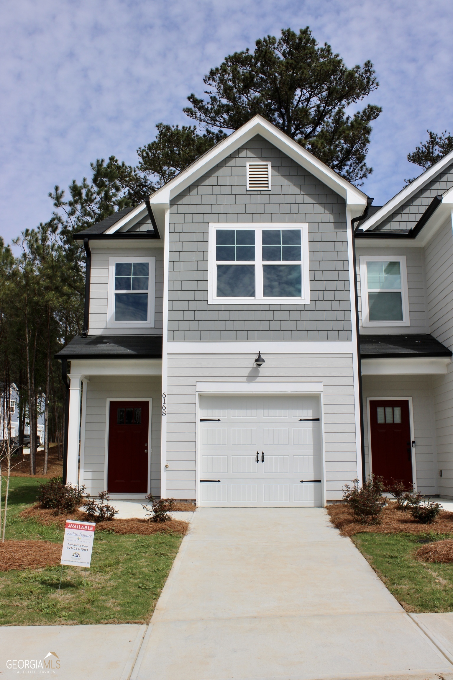 Crawford Creek Communities proudly presents the Seabrooke floor plan in an END UNIT in the established community of Redan Square in Lithonia. Combine modern but timeless, farmhouse-inspired architecture and a meticulously crafted interior, and that's exactly what you'll call home in these 3 bedroom, 2.5 bath condos. Drive past your manicured lawn (upkept by the HOA), pull in to your one car garage, and walk right into your spacious and light filled living area to relax with a view of your upscale kitchen with luxury finishes like stainless steel appliances, stunning stone countertops, eat in kitchen islands, and crown molded cabinets with upgraded hardware. The privacy and comfort of your backyard is expansive and quiet, and provides a great relaxing outdoor space that makes you feel like you're not right next to schools, shopping, parks, golf, and highway access (which you are!). The details in the master bedroom are thoughtful, like trey ceilings for the feeling of grandness, and facing the rear of the home for an enhanced sense of privacy at the end of the day. Think this sounds like THE one? Don't miss your chance, and schedule a showing today. One of the final opportunities!!!