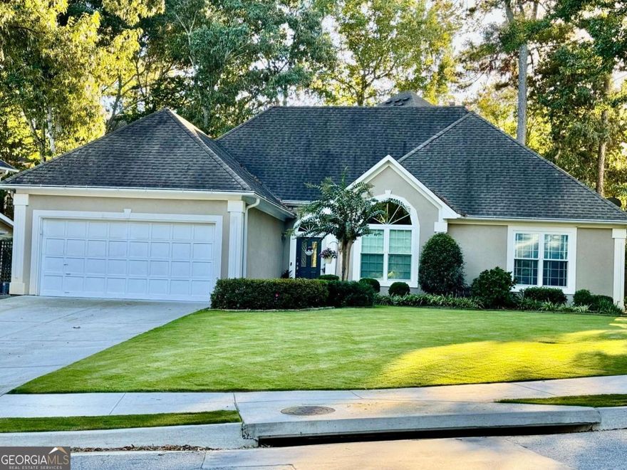Welcome to your spacious 1 level, 3 bedroom 2 bath Ranch home in the highly sought after peaceful N Atlanta Fulton County community with top rated schools. The community has a large pool with diving board, tennis courts, and a playground as well as a small creek nearby. Just minutes to Avalon shopping and the Alpharetta Downtown area. This home is move-in ready condition with some recently updated items. New windows, driveway, lawn and sprinklers. Kitchen has been updated with quartz countertops and freshly painted cabinets. Beautiful soaring ceilings and multiple large windows makes the living and kitchen areas bright with sunlight. The master bedroom has high trey ceilings and a large walk-in closet as well as a generously sized bathroom with dual sinks and a jetted tub. Well maintained with a fully fenced in backyard and deck. Some areas of the home are upgraded for accessibility - Guest shower with grab bars, front walkway to the door has new concrete to make it accessible for wheelchair if needed. The doorways are wider as well as the hallway to make access easier. The third bedroom has tiled flooring instead of carpet. Great location with easy access to GA400. Property taxes reflect senior tax rate. Property sold As-Is. Buyer to verify all details.
