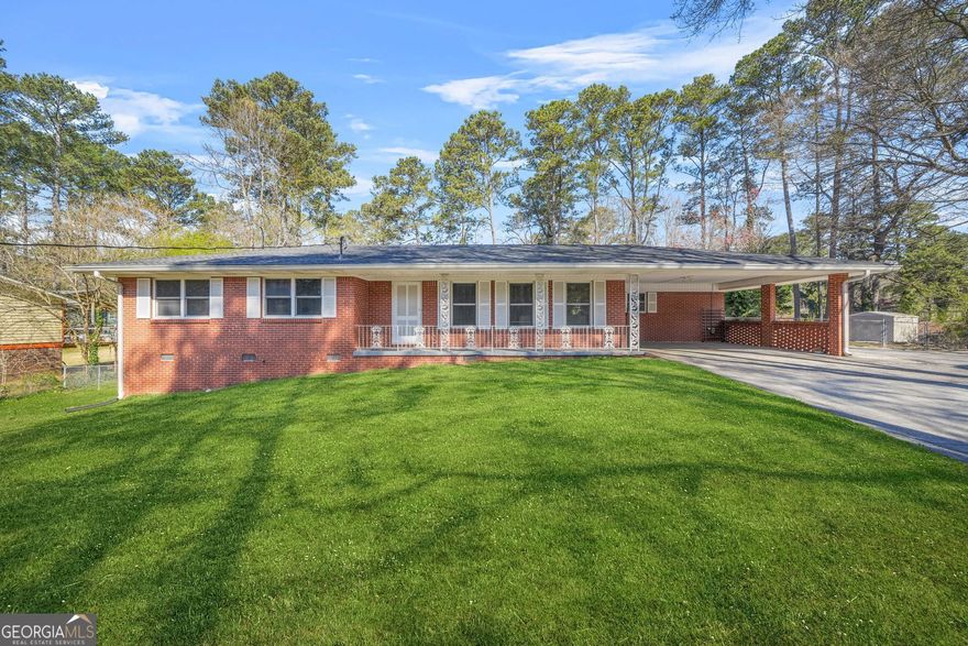 Welcome to this beautifully updated 4-side brick ranch in the serene Idlewood Acres neighborhood. Situated at the end of a cul-de-sac on an elevated lot, this home offers privacy, charm, and modern upgrades with a fenced in level backyard.  Inside, you'll find three spacious bedrooms, a living/dining room combo, a separate den, and a large laundry room. Recent updates include new flooring, fresh paint, LED lighting, energy-efficient windows, a new architectural roof, and a new water heater. The kitchen features granite countertops, GE appliances, and ample cabinet space, with a Samsung washer and dryer included. Step outside to a fully fenced backyard with a large private deck, a storage shed, and plenty of space for a garden, play area, or even a future pool. A sprinkler system in the front yard keeps the landscaping lush, while the expanded 2-3 car parking pad adds extra convenience. Refrigerator, washer, and dryer stay with the home. Some furniture is available for sale or can be left at no additional cost. This home is move-in ready and priced to sellCoschedule your showing today!