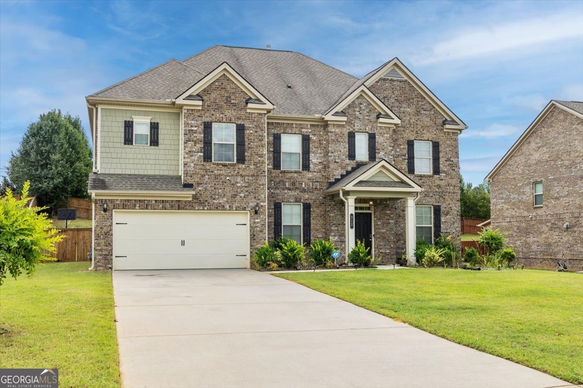 FANTASTIC OPPORTUNITY TO OWN THIS BEAUTIFUL *4-SIDED BRICK HOME* FRESHLY PAINTED and NEW FLOORING THROUGHOUT THE MAIN LEVEL! Welcome to this stunning, solidly built custom-home, where elegance meets tranquility. Almost like-new, this exquisite 6-bedroom, 4-bathroom, two-story ALL brick home, exudes timeless charm and modern sophistication. As you step into the grand entry foyer, you're greeted by the graceful flow of the main level. To your right, discover an inviting formal living and an elegant dining room, while to your left, a spacious In-law/Guest bedroom & bathroom en-suite, offer convenience and comfort. The heart of the home is a chef's dream kitchen, designed for culinary artistry and effortless entertaining. With an expansive island and breakfast bar, custom cabinetry, and gleaming stone countertops, this space seamlessly connects to the sun-drenched fireside family room. Equipped with double wall ovens, a gas cook-top, vent hood, dishwasher, microwave, and a large custom pantry, this kitchen is both a functional workspace and a beautiful gathering place. The serene ambiance continues upstairs, where the Primary Suite awaits. This retreat features tray ceilings, a spacious sitting room, and a spa-like bath adorned with vaulted ceilings. Luxuriate in the soaking tub, refresh in the separate shower, and enjoy the convenience of two vanities and a walk-in closet that feels more like a dressing room. The second floor also houses a thoughtfully designed laundry room and four additional bedrooms, each boasting vaulted ceilings. One bedroom offers a private bathroom and walk-in closet, while two others share a Jack-and-Jill bath, each with its own vanity. The final bedroom also features a generous walk-in closet. Step outside to your fully fenced-in serene backyard, ready your custom landscaping touch into private oasis. This space is perfect for morning coffee or evening gatherings, where you can relish in the tranquility of nature while being just steps away from neighborhood amenities like a sparkling pool, playground, and the picturesque lake. Located in the heart of McDonough, this home offers unparalleled access to shopping, dining, and the interstate, all while being nestled in a community known for its luxurious lifestyle. With meticulous attention to detail, this residence is not just a home but an experience in sophisticated living. Don't miss your chance to own a piece of paradise, to make this exceptional property your own, and experience the pinnacle of elegant living.
