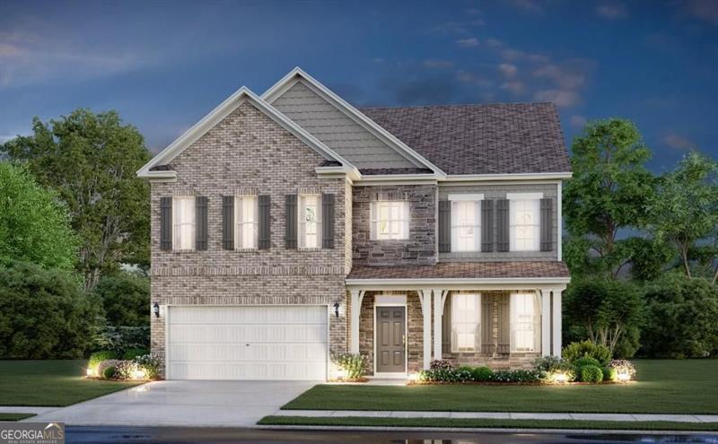 This family friendly home features 4 bedrooms, 3 baths, a large loft, and a basement. As you enter the 2-story foyer it opens up to the dining room and onto the kitchen with granite counter tops, stainless steel appliances, and and a work island that over looks the large family room. The primary bedroom features a double vanity and extended tile shower with large walk in closet. The first floor bedroom suite offers options for use as a private guestroom or office.