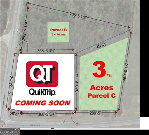 4611 MONROE Hwy - Hwy 78 PARCEL C - 3 ACRES Bogart GA 30622