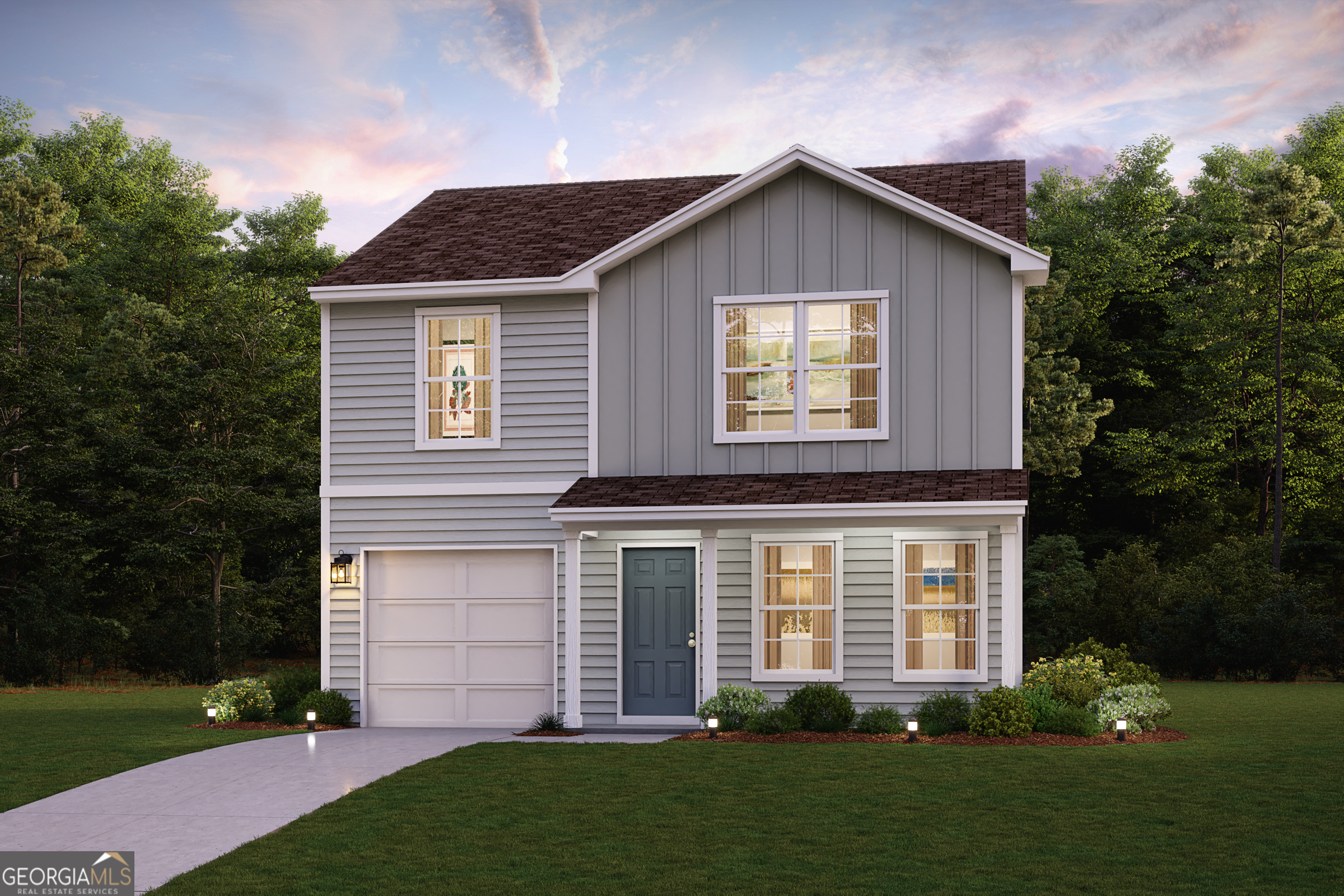Welcome to your dream home in the Kinsale. Introducing the Ashton Plan, a stunning 2-story home that combines elegance and functionality. The open-concept design features a beautifully appointed kitchen, a spacious great room, and a cozy dining area. The kitchen stands out with its elegant cabinetry, granite countertops, and stainless steel appliances, including a range, microwave, and dishwasher. The first floor includes a practical powder room and a convenient laundry room. Find a primary suite with a private bath and dual vanity sinks upstairs. With a 2-car garage, energy-efficient Low-E insulated dual-pane windows, and a 1-year limited home warranty, this home provides modern living at its best.