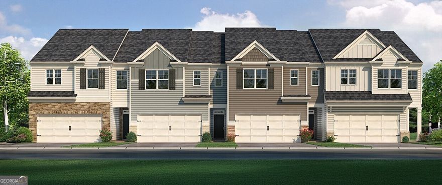 Welcome to 3269 Ryker Road at Oconee Overlook, a brand new DR Horton community in Gainesville. The Sudbury floorplan is a spacious two-story plan featuring 3 bedrooms and 2.5 bathrooms in 1,877 square feet along with a 2-car garage. Enjoy beautiful, wooded views from your back patio. As you step off the front porch, a long foyer welcomes you and leads into the open-concept main living area. A large family room is the perfect place for family and friends to gather or for a quiet night with a book or movie. The family room flows seamlessly into the well-appointed kitchen with a center island, granite countertops, beautiful white shaker-style cabinetry, and stainless-steel appliances. A dining area directly off the kitchen provides space for a dining table and opens onto the back deck or patio. There is also a half bathroom tucked away on the first floor. Up the stairs you'll turn from the landing into the primary suite. A spacious bedroom is complimented by the en suite bathroom featuring a separate tub and shower, dual vanity, water closet, linen closet, and a roomy walk-in closet. Across the landing you'll be led into a loft area that's perfect for a game room or second living space. 2 secondary bedrooms, the laundry room, and an additional bathroom, also with dual vanity, round out the upper floor. Just minutes from Lake Lanier, residents can enjoy endless opportunities for outdoor recreation. With plenty of dining options, shopping centers, and everyday conveniences nearby, Oconee Overlook offers a perfect balance of comfort and accessibility. Call us today to make 3269 Ryker Road your new home today! DISCLAIMER: Photos listed are of a model Sudbury home, not of actual unit. Some specifications may differ.