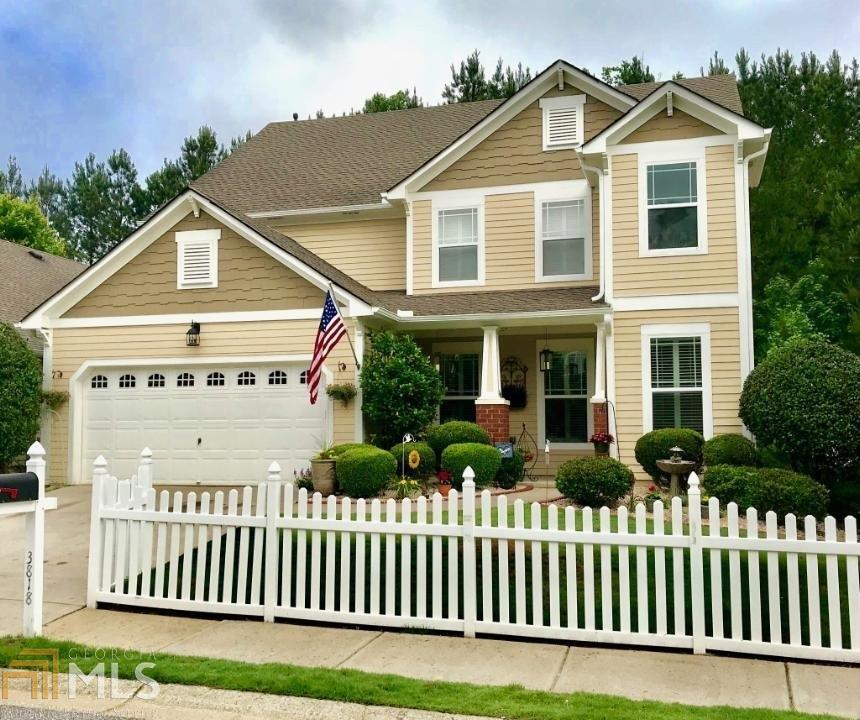 Term negotiable. This beautiful large home has 5 bedrooms (2 located on main level w/ Jack and Jill bath). Over sized master bedroom w/ sitting room and fireplace. Large master bath w/ dual vanity and walk-in closet that connects to laundry. 2 story breakfast room overlooking private backyard. Large family room (fireplace), spacious living/dining combo, large kitchen with butlers pantry. Great loft area. Convenient to award winning schools, 400, The Greenway and The Collection! Sit on your covered front porch and enjoy the white picket fence neighborhood.