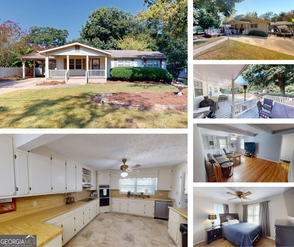 Welcome to 110 Mears Street! Nestled on a peaceful community street, this charming 3-bedroom, 1-bath home sits on a spacious and level .39-acre lot with no HOA and qualifies for 100% USDA financing-making it both inviting and affordable. Step onto the welcoming front porch, the perfect spot to sip your morning coffee or relax in the evening breeze. Inside, you'll find a bright and spacious kitchen complete with stainless steel appliances, abundant cabinetry, and generous counter space-ideal for any home chef. This home features two versatile living areas: one with beautiful hardwood floors, built-in bookshelves, and plenty of room to gather, and another that's perfect as a home office, playroom, or media space. A new homeowner can have peace of mind knowing the roof and water heater are under 4 years old and the HVAC system was just serviced in September 2025-ensuring comfort and efficiency for years to come. Outdoor living shines here with covered and open deck areas, plus an additional concrete pad-perfect for grilling, entertaining, or gathering with friends. A double gate provides convenient access for a truck, trailer, or tractor, while the fenced backyard offers level, partially wooded space for pets, play, or simply enjoying the outdoors in privacy. Located just minutes from SR 211, Hwy 8, and SR 53, this home is also close to downtown Winder's shopping, dining, and the exciting new brewery.