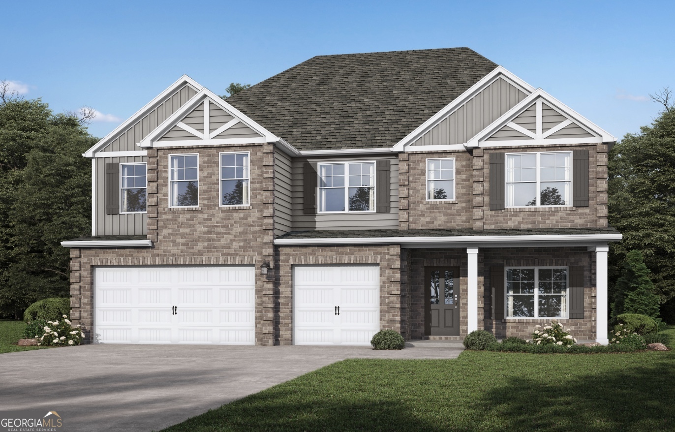 The Sarabell. Welcome home to the Sarabell. Make a grand entrance into your 2 story Foyer opening to the Formal Dining Room with a coffered ceiling. You will love spending time in the eat-in kitchen & family room, which flow seamlessly together providing the perfect space to be with friends & family. As you find yourself cooking in your beautifully laid out kitchen all can congregate around the quartz countertop island creating the space for wonderful memories. There is a dedicated space on the main level adjacent to the hearth room that overlooks the backyard and covered patio. The hub of the home is centrally located and an ideal place for an office/desk zone with quartz countertops and cabinetry to store all the things. Retreat upstairs to your huge primary suite with a trey ceiling, experience the tranquility of the separate sitting area or indulge yourself to a relaxing bath in the soaking tub. The loft area can be utilized as a separate hang out zone or informal living room. There are plenty of bathrooms for everyone and guests can have their own en-suite downstairs. The opportunities are endless for everyone to have their ideal space to relax, unwind & recharge at home! And don't worry there is plenty of space for your cars and toys in the 3 car garage. Photos/videos of a similar home. Options and upgrades shown may not be included in price.
