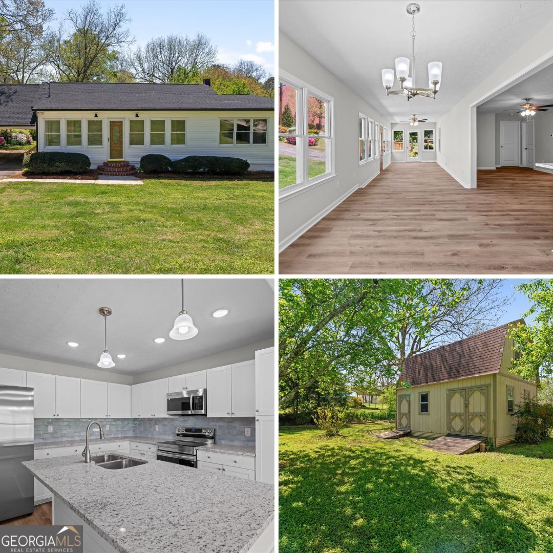Don't miss your chance to own this beautifully renovated home located in the heart of Downtown Bowdon, just minutes from shopping, dining, and Bowdon High School. This stunning property has undergone a full, permitted renovation offering peace of mind with a brand-new roof, siding, plumbing, electrical, HVAC, water heater, cabinets, fixtures, and so much more. Step inside to find a welcoming sunroom that flows into a separate dining room and an open-concept living space, perfect for both relaxing and entertaining. The fully updated kitchen boasts stainless steel appliances, granite countertops, a subway tile backsplash, and a spacious island. With 3 bedrooms, 2 bathrooms, and an unfinished basement ideal for storage or a workshop, this home offers both charm and functionality. Outside, you'll love the large two-story workshop and the beautifully landscaped yard featuring muscadine vines, azaleas, and garden areas. This is a rare gem in the city - schedule your private showing today!