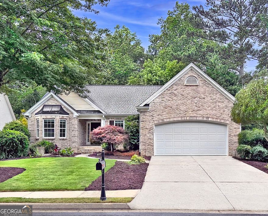 WELCOME HOME to this lovely 3 Bed, 2 Bath brick-front ranch located on a quiet cul-de-sac street in the desirable Sugar Hill community of Ashbury at Lenox Park, just minutes away from fabulous downtown Sugar Hill and its array of restaurants, shopping, and entertainment options! This easy-living, single level open floor plan offers a formal dining area, spacious fireside family room open to the kitchen, complete with new quartz countertops, adjacent breakfast area, two sizable guest bedrooms, full guest bathroom, and the large primary bedroom with ensuite bath including double vanity, walk-in shower, separate soaking tub, and walk-in closet. The full, daylight, walk-out terrace level is unfinished walk-out terrace level is unfinished with lots of shelving and ready for you to customize to your liking! Outside, you can enjoy entertaining or just relaxing on the main level deck overlooking the tree-lined backyard. New carpet, new LVP, fresh paint! Ashbury is located just steps to the Sugar Hill Greenway trailhead, and within walking distance of several parks! Hurry and schedule your showing today, homes in this neighborhood don't come on the market often!