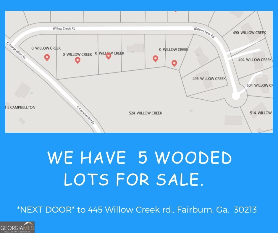 Photo 1 of 41 — 0 Willow Creek RD LOTS 1,2,3,5,6, Fairburn, GA 30213