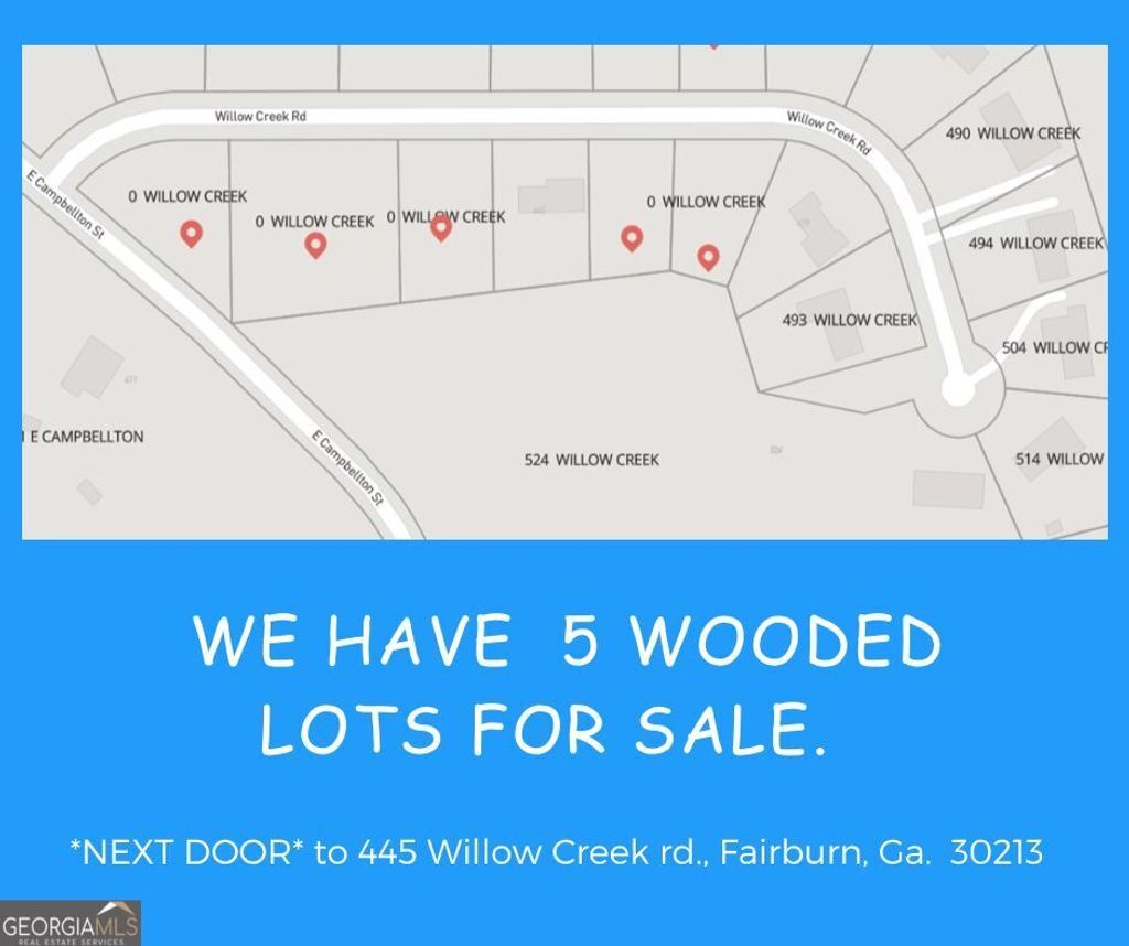 Photo of 0 Willow Creek Road #LOTS 1,2,3,5,6, Fairburn, GA 30213 (MLS # 9023922)