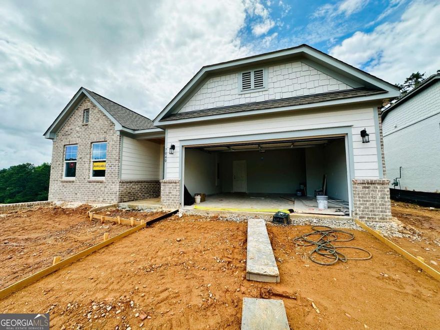 Tucked near the end of a quiet cul-de-sac, this beautiful Avery ranch by Eastwood Homes is ready for an August move-in. The private backyard backs to wooded views, offering a peaceful setting you can enjoy year-round. Inside, the open-concept design features a shiplap fireplace with a cedar mantle as the focal point of the main living area. There's no carpet anywhere-just clean, durable flooring throughout for a polished, modern look. The kitchen is a standout with frost-colored cabinets, gold hardware, a custom shiplap hood vent, 5-burner gas cooktop, built-in microwave/oven combo, and soft-close cabinetry. With four bedrooms and three full baths, this home offers flexible living spaces, including a spacious primary suite on the main level with a large, spa-like shower and private access to the laundry room. Two additional bedrooms and a full bath are also on the main level, while a separate guest suite provides extra privacy. As part of the Cambridge community, you'll enjoy access to a pool, cabana, playground, dog park, and scenic sidewalks perfect for afternoon strolls. Homes like this don't come around often-take advantage of $5,000 in closing cost assistance with a preferred lender and make this home yours before summer ends.