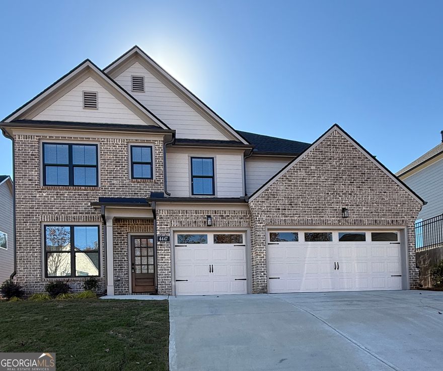 Built by SPI Homes - MOVE-IN READY, Phase Two. Special financing + 10K in closing cost contributions with preferred lender. Homesite 44 The Orchard A has natural lighting throughout and a living room view to a beautiful backyard. The actual photos showcase all the luxe standard features for this community! Seller has added the LVP option for the bedrooms and closets at no extra cost. This home plan lot offers 5BR 3BA and a three-car garage! Spacious open concept living room with decorative electric fireplace & floating bookshelves flowing into the breakfast sitting area and luxury kitchen with quartz counter tops, pendant lighting over the island, handmade vent hood,  kitchen cabinets (raised to the ceiling) equipped with soft close drawers and a pull out trash bin,Samsung stainless steel appliance package, gas cooktop with wall-mounted pasta faucet, wall oven and microwave! Elevated features throughout, including shiplap accents and crown molding. The fifth bedroom is on the main floor and is adjoined to a full bath. The second floor welcomes a large primary bedroom with a lavish bath showcasing a soaking tub, quartz countertops, and a generous walk-in closet. In addition, the upstairs features three bedrooms, a jack and jill bath, and a loft area! Laundry facilities are upstairs. Refrigerator and blinds are included at this time!  Hosch Reserve is a swim, cabana, and sports court, an HOA community for active recreation. Conveniently located in Gwinnett County's sought-after Seckinger High School district, Hosch Reserve offers tranquility just off Old Thompson Mill Road. GPS Address: 3105 Old Thompson Mill Rd (use Apple Maps or Waze).